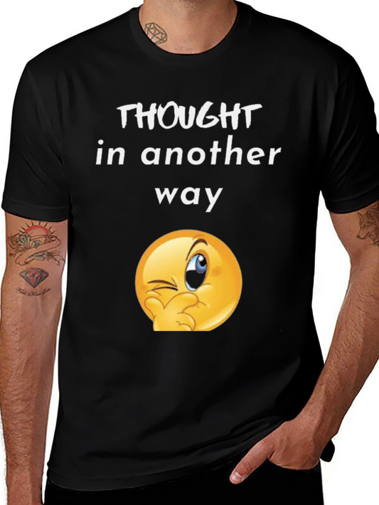 Thought In Another Way Emoji Black T-Shirt