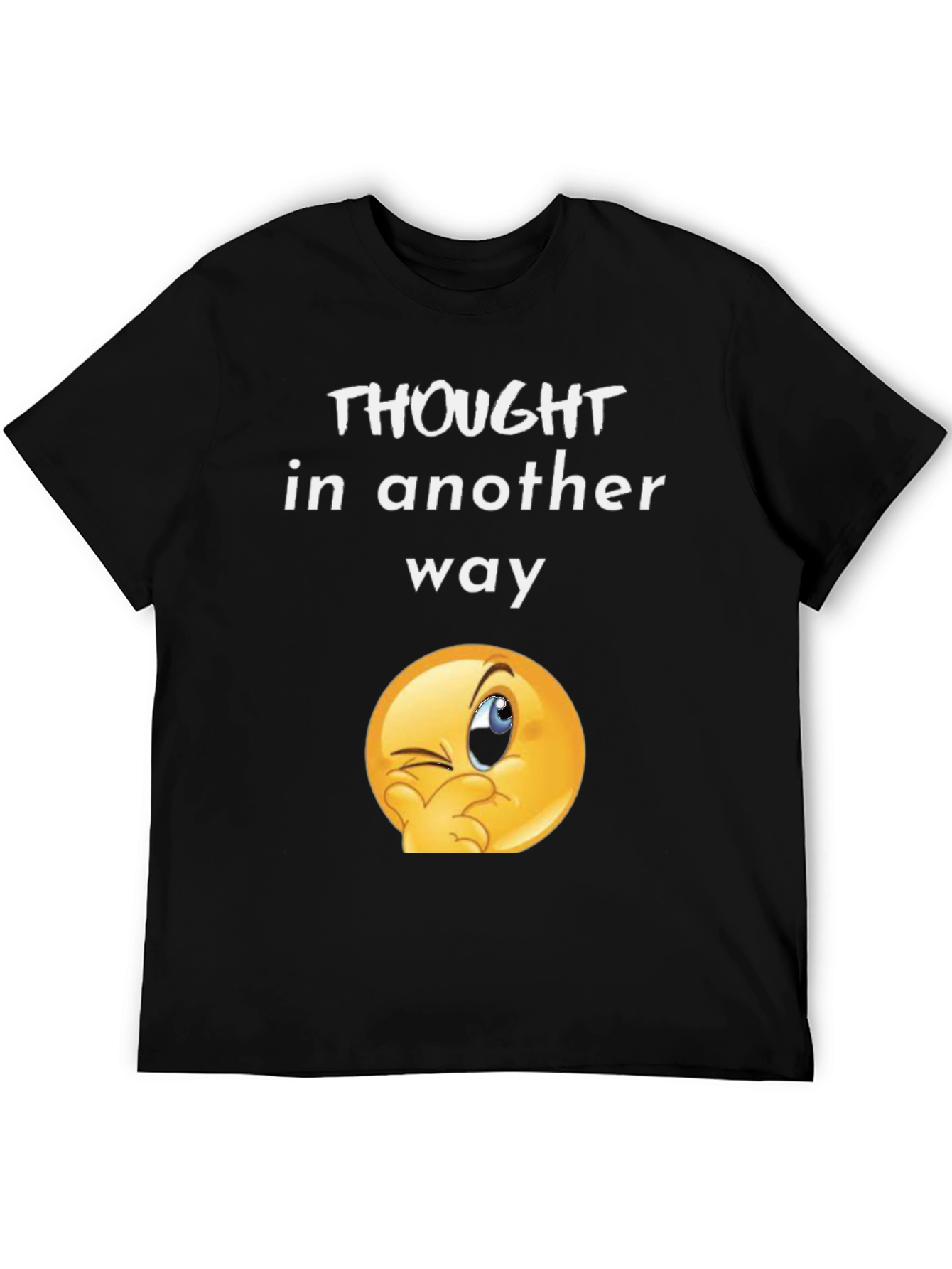 Thought In Another Way Emoji Black T-Shirt
