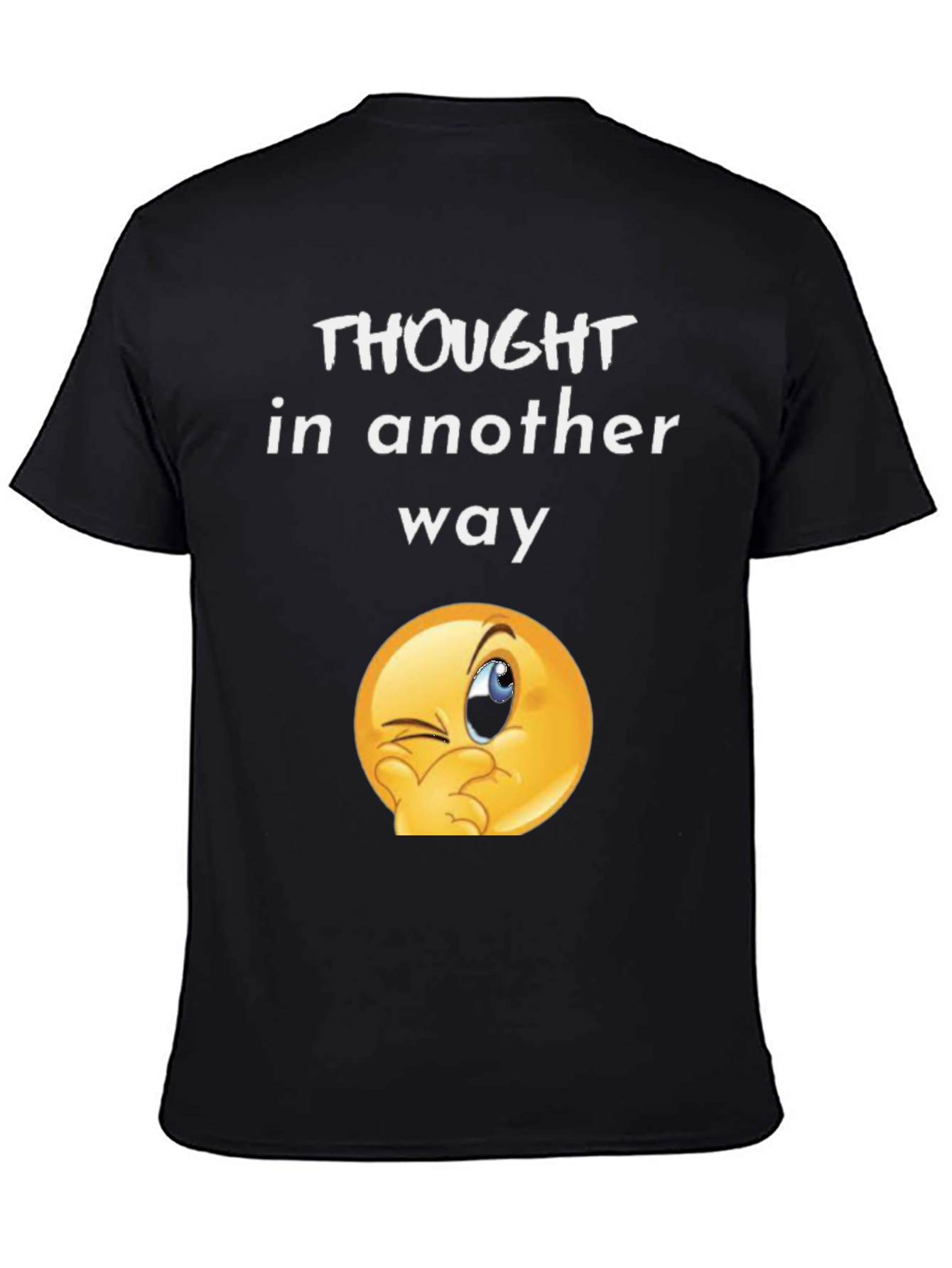 Thought In Another Way Emoji Black T-Shirt