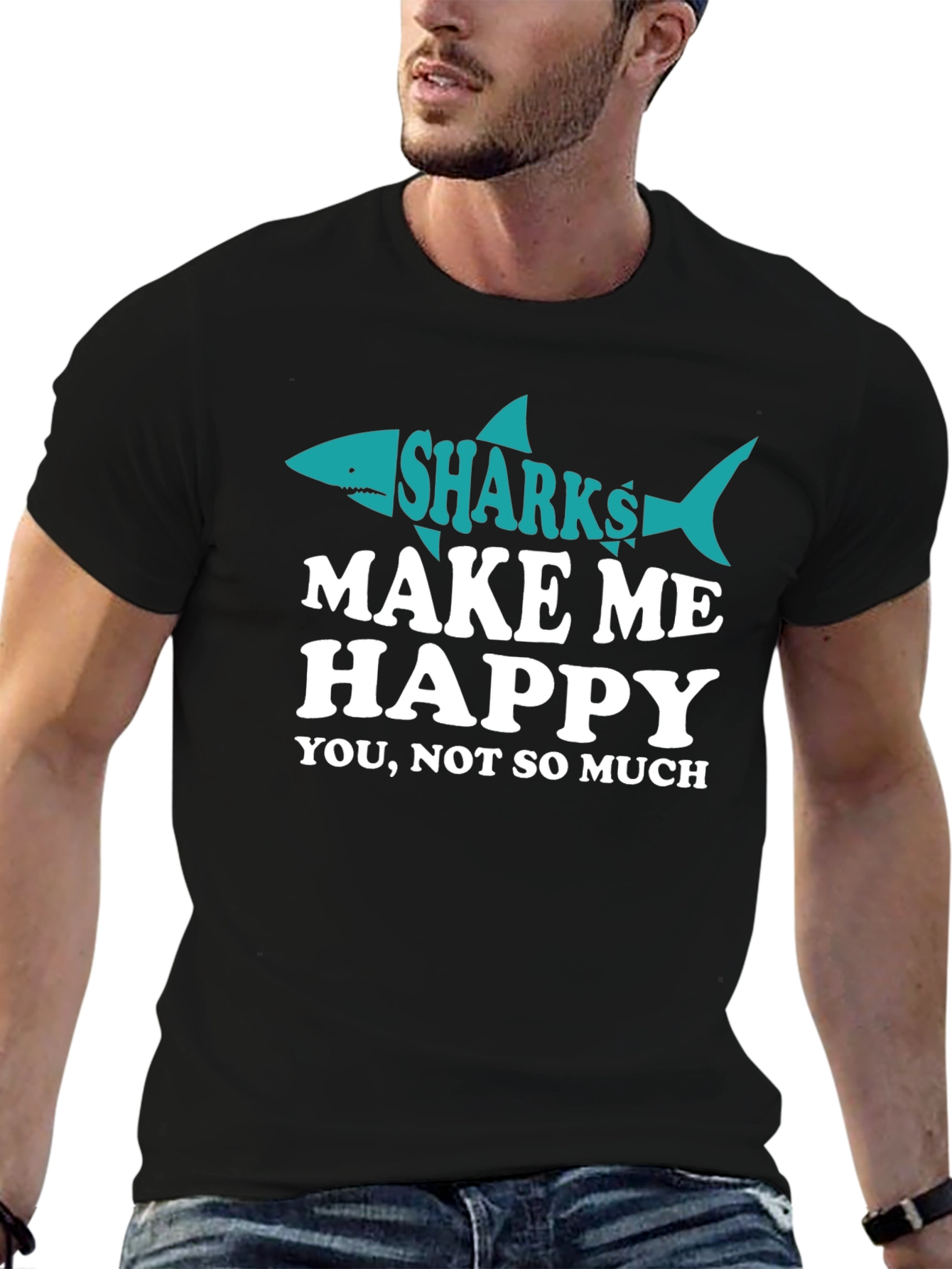 Sharks Make Me Happy Tee