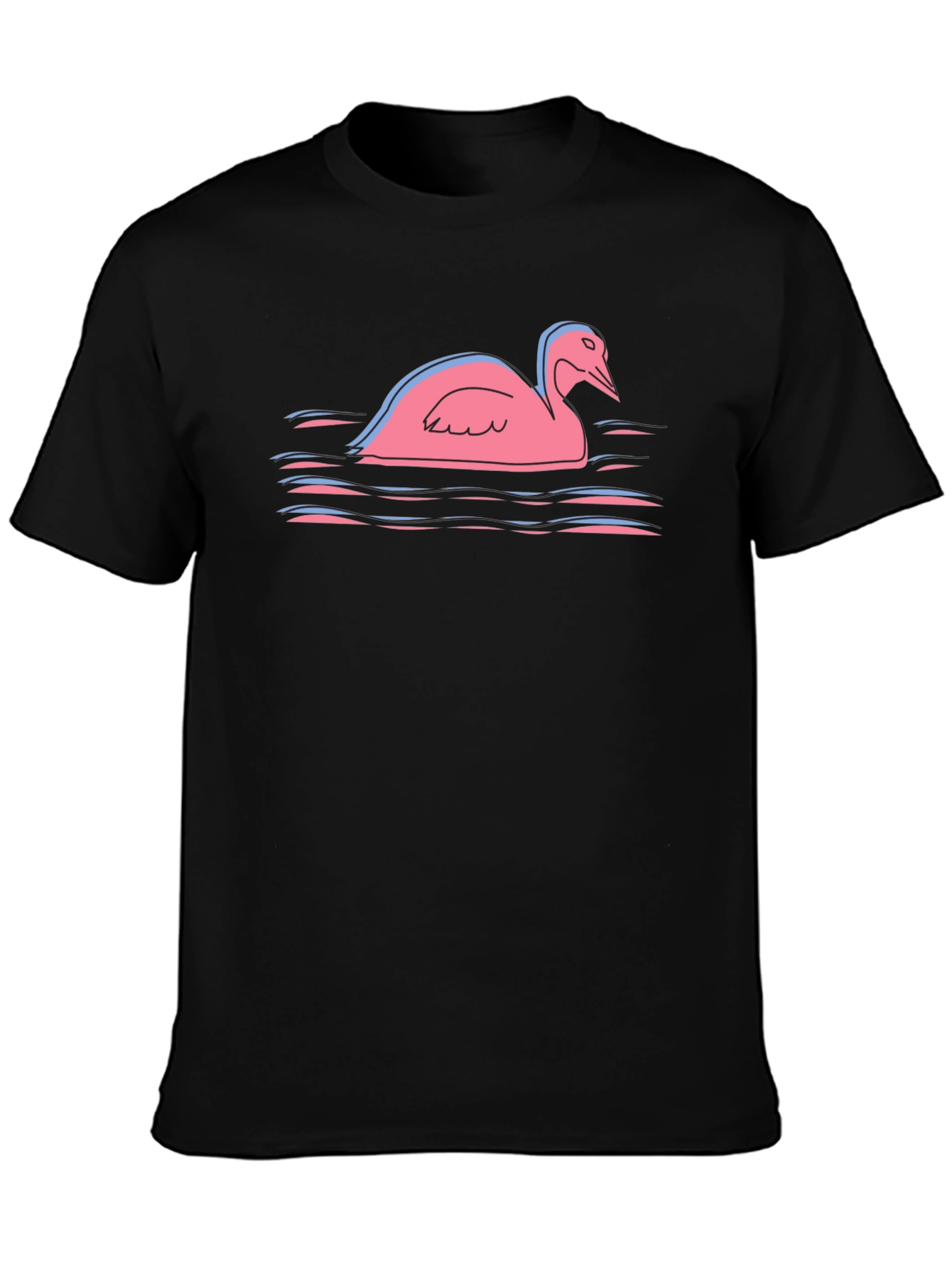 Pink Swan Graphic Tee - Unique Bird Lover Gift