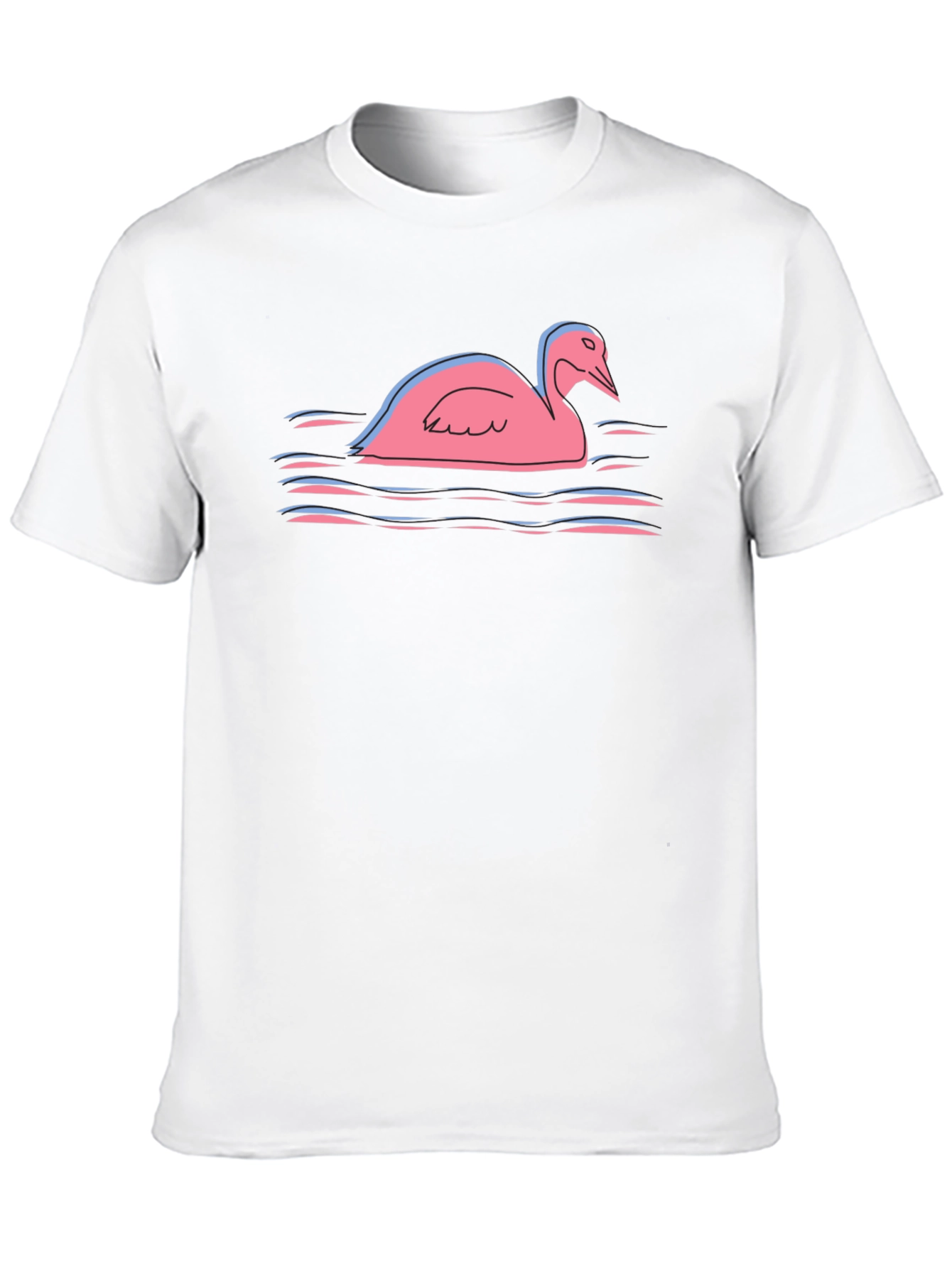 Pink Swan Graphic Tee - Unique Bird Lover Gift