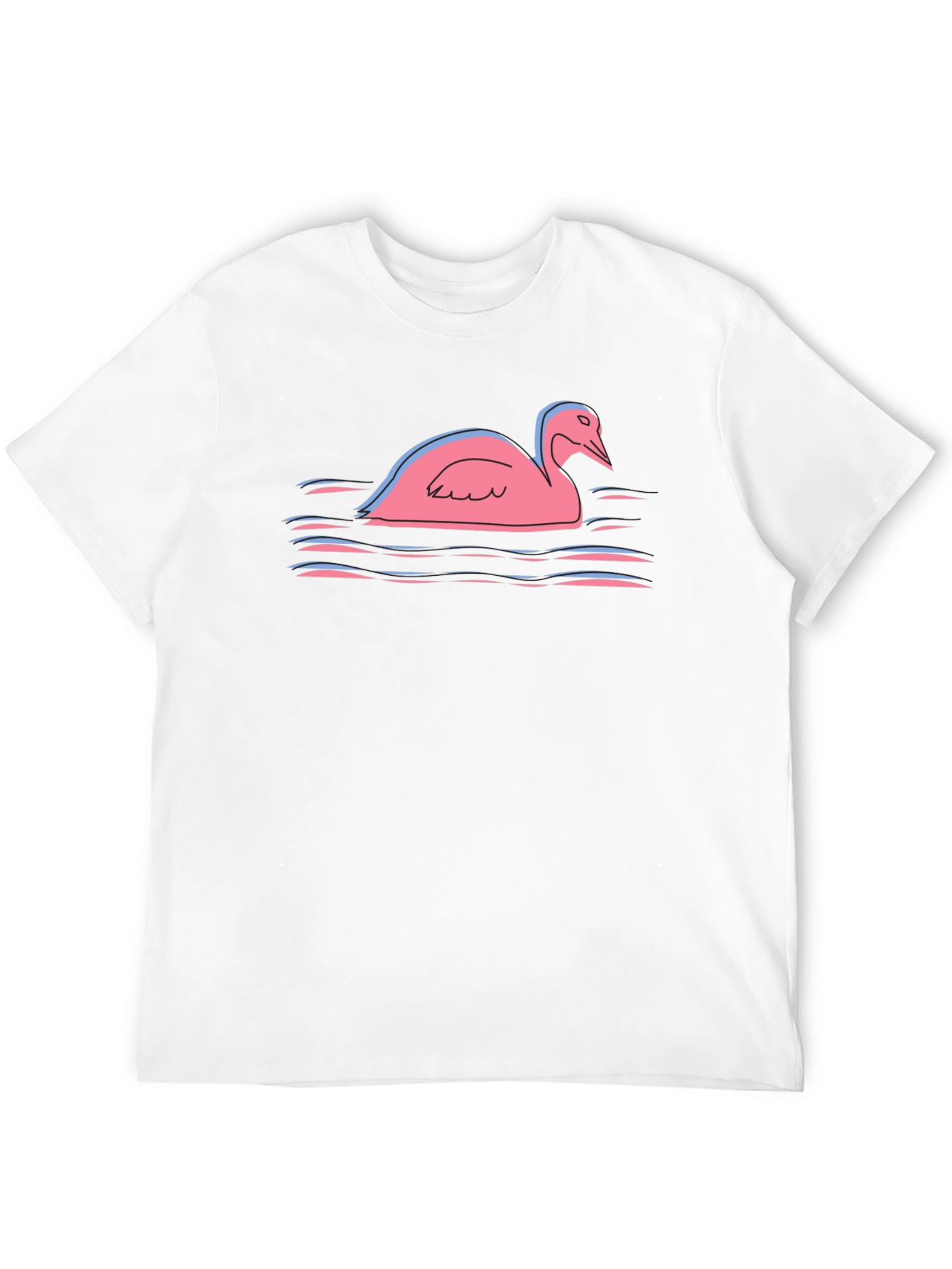 Pink Swan Graphic Tee - Unique Bird Lover Gift