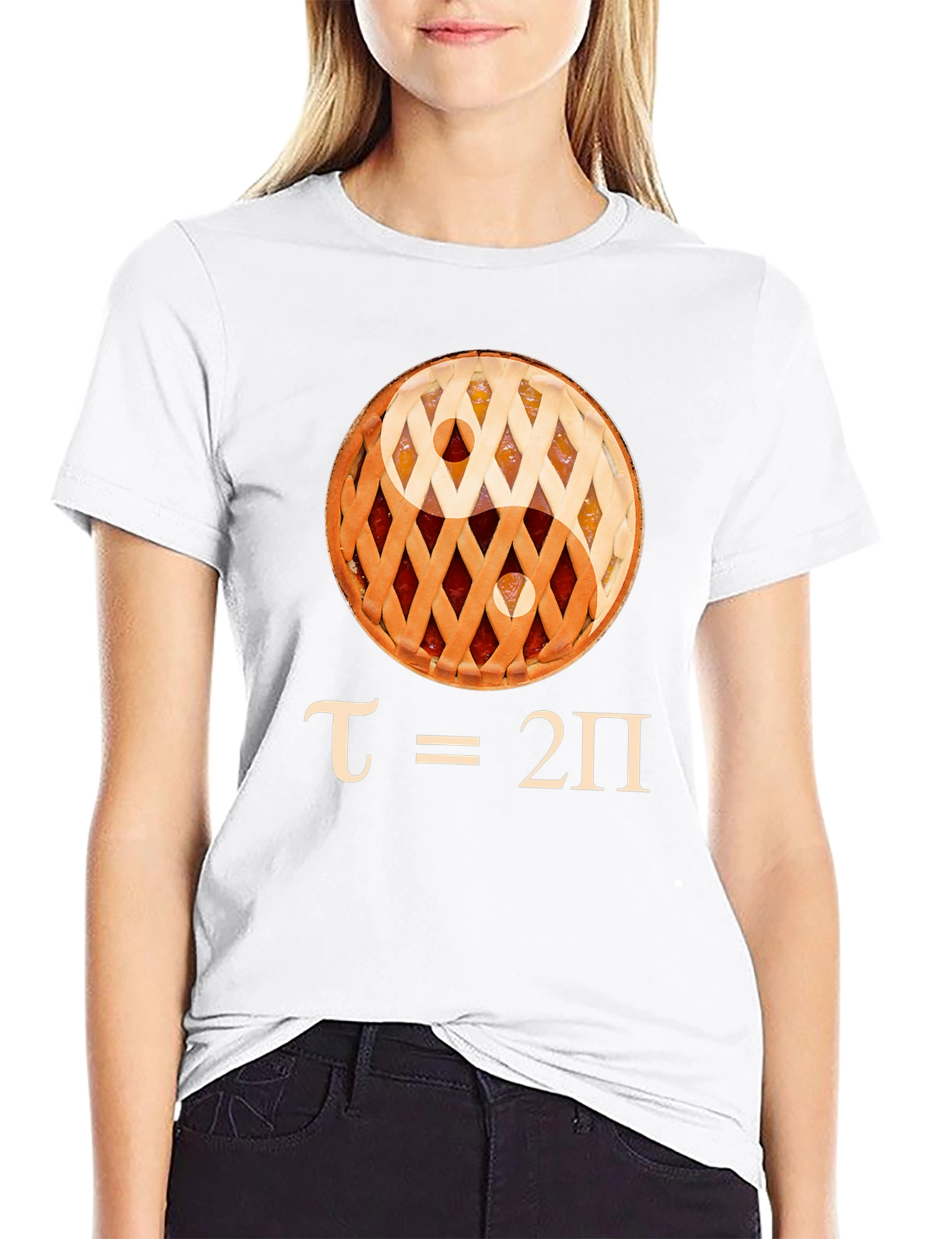 Yin Yang Pie Tau Math Black T-Shirt