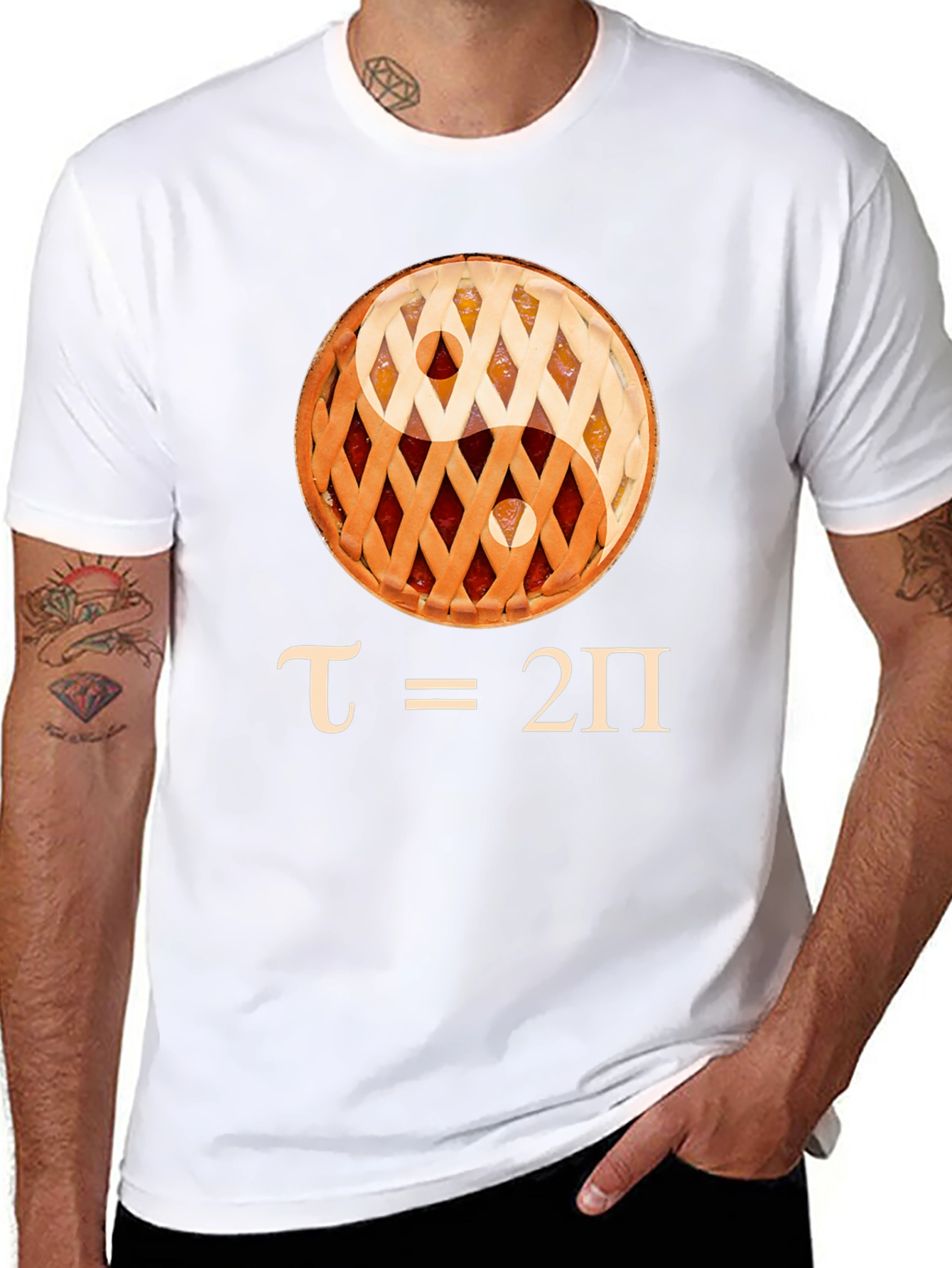 Yin Yang Pie Tau Math Black T-Shirt