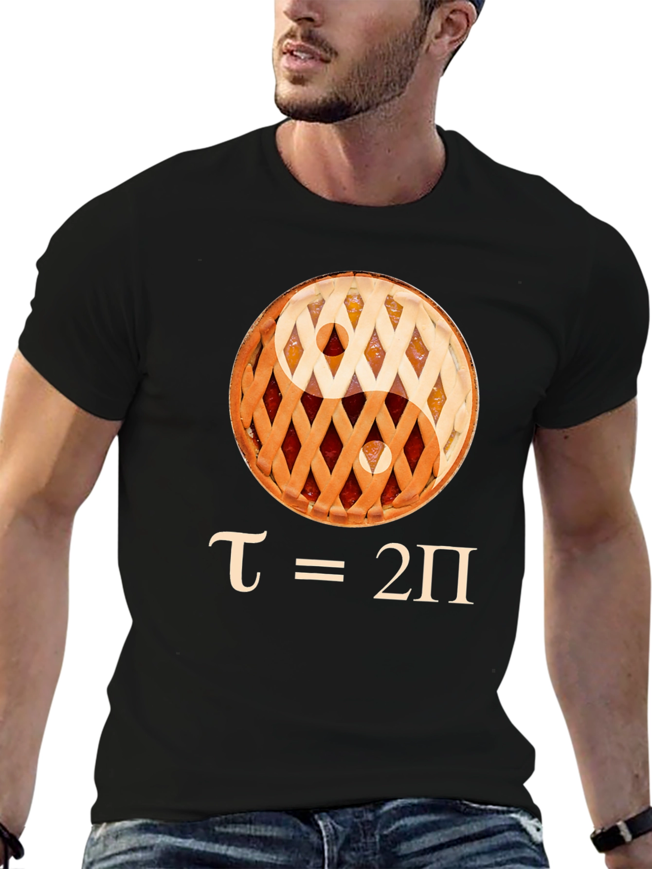 Yin Yang Pie Tau Math Black T-Shirt