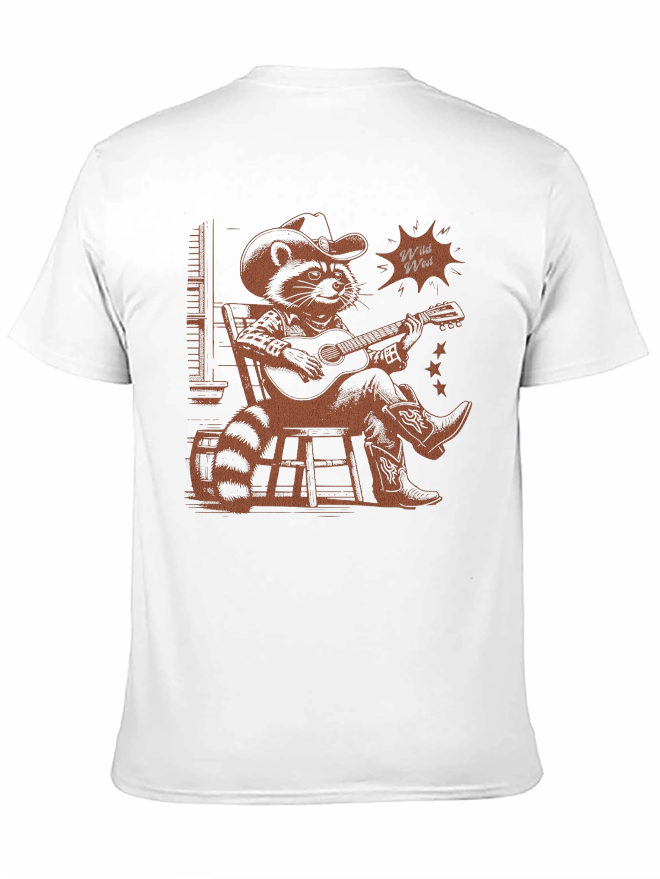 Wild West Raccoon Graphic T-Shirt - Cowboy Style