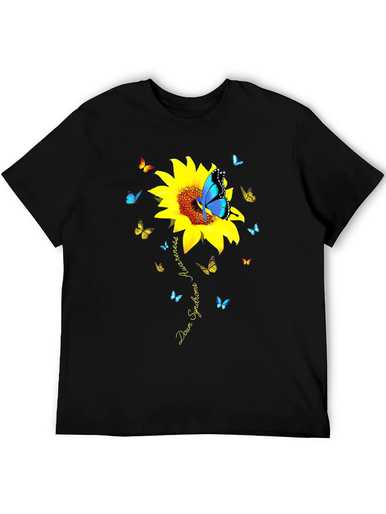 Down Syndrome Awareness Sunflower Butterfly T-Shirt