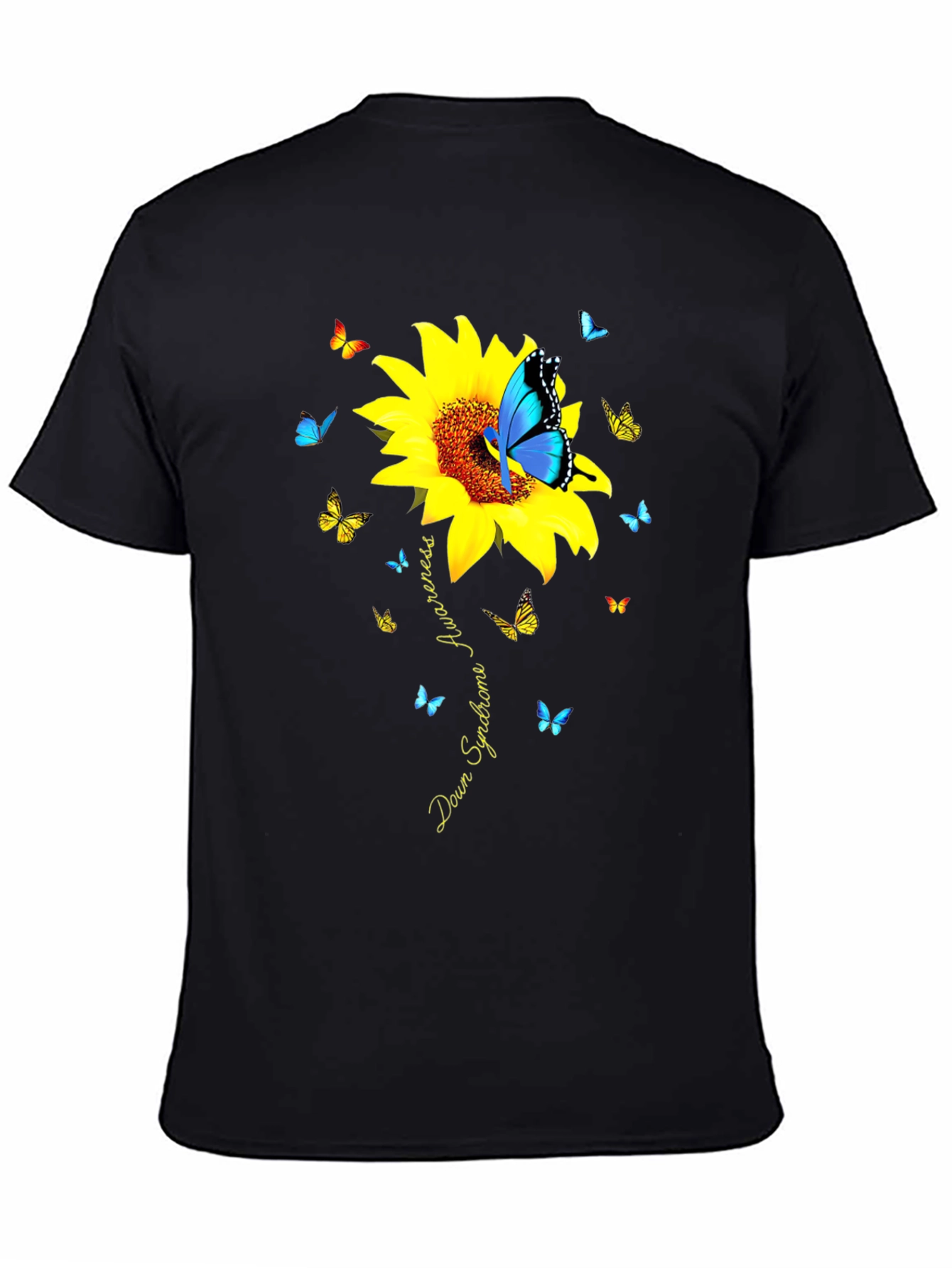 Down Syndrome Awareness Sunflower Butterfly T-Shirt