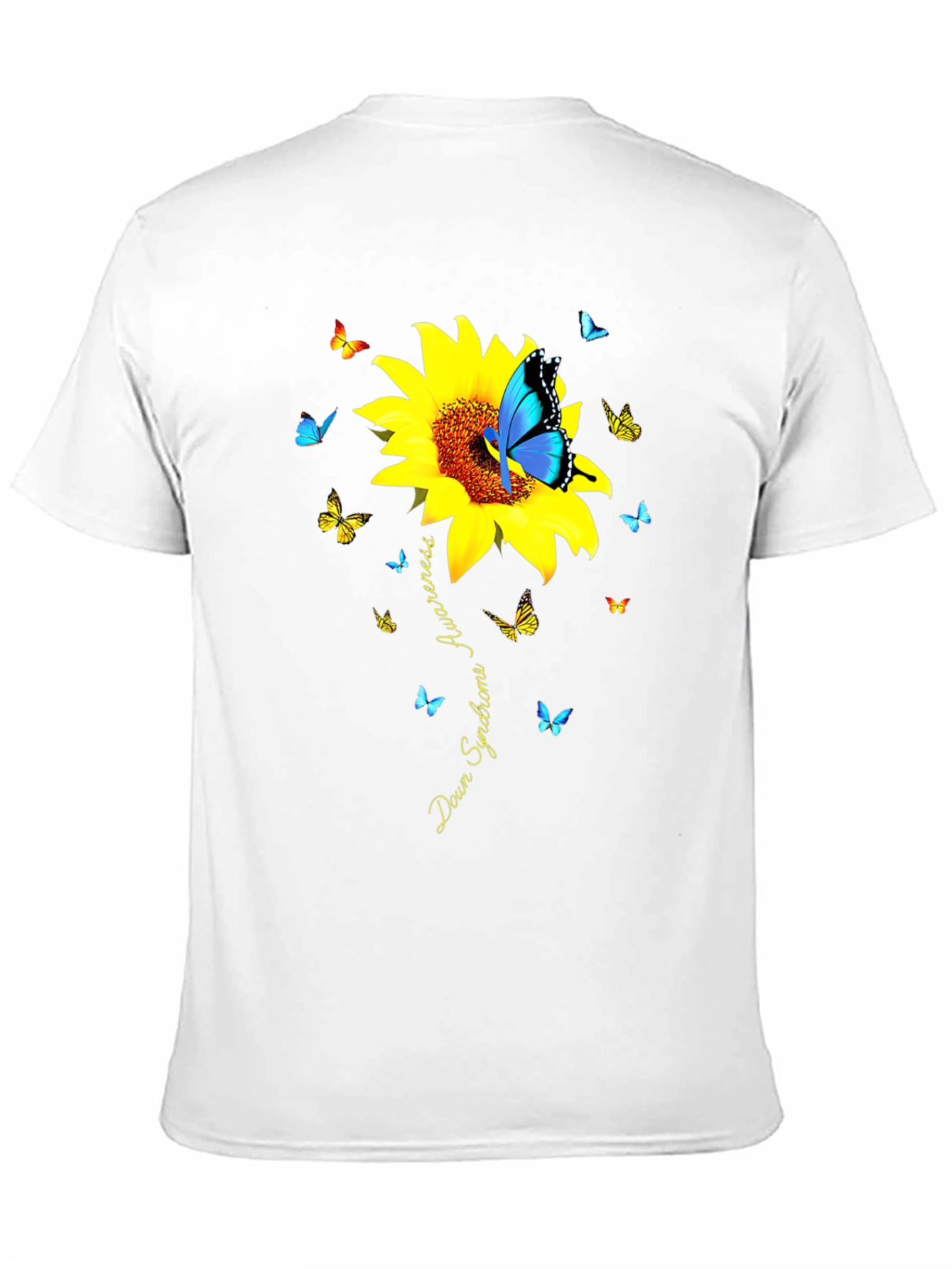 Down Syndrome Awareness Sunflower Butterfly T-Shirt