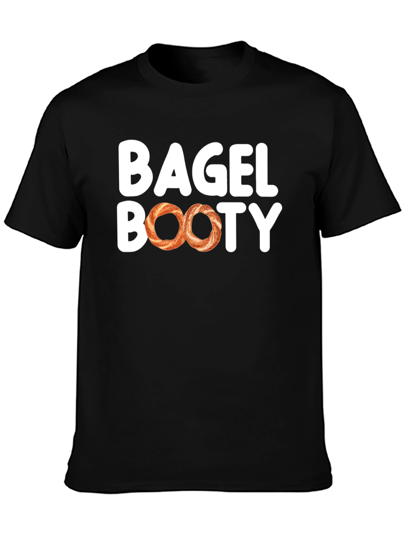 Bagel Booty Black Cotton T-Shirt