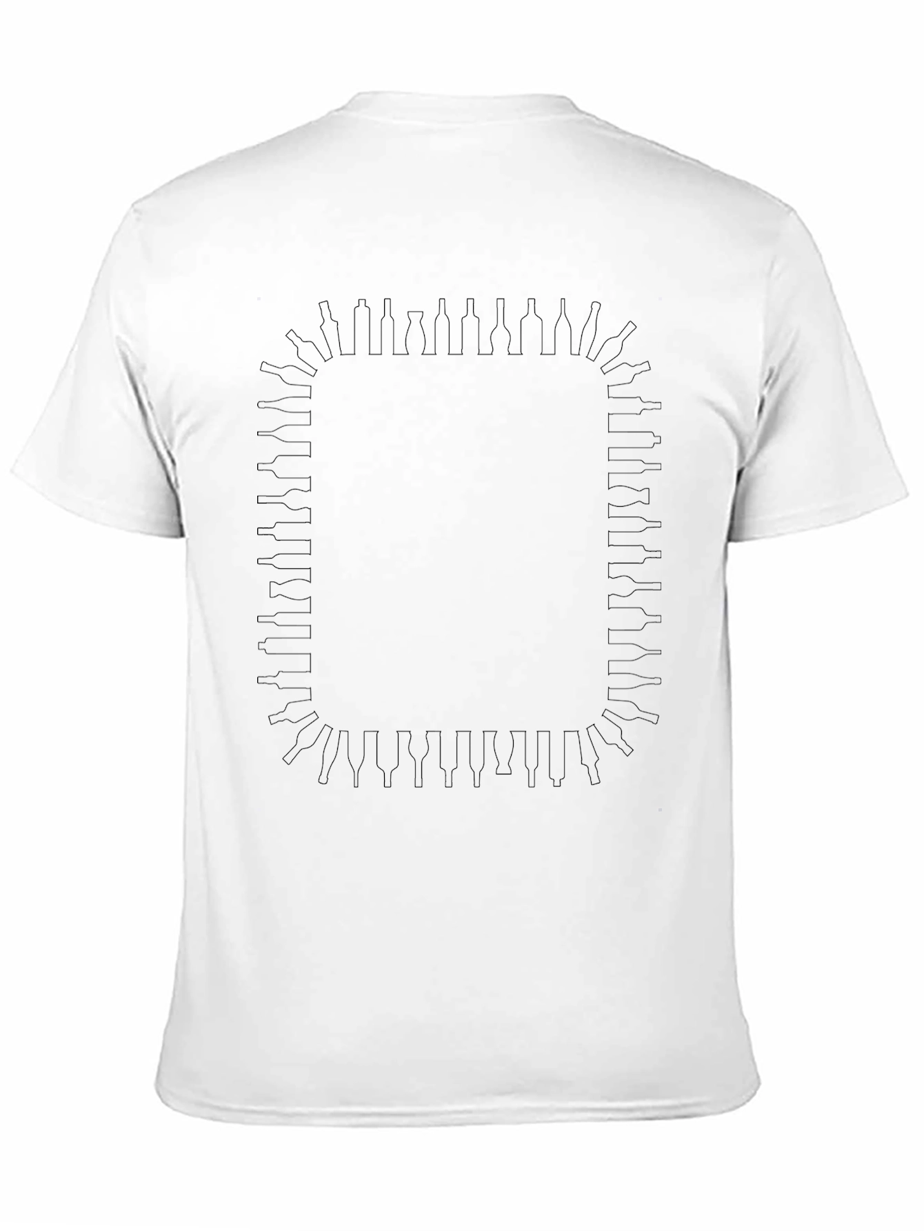 Bottle Border Black T-Shirt - Stylish Graphic Tee