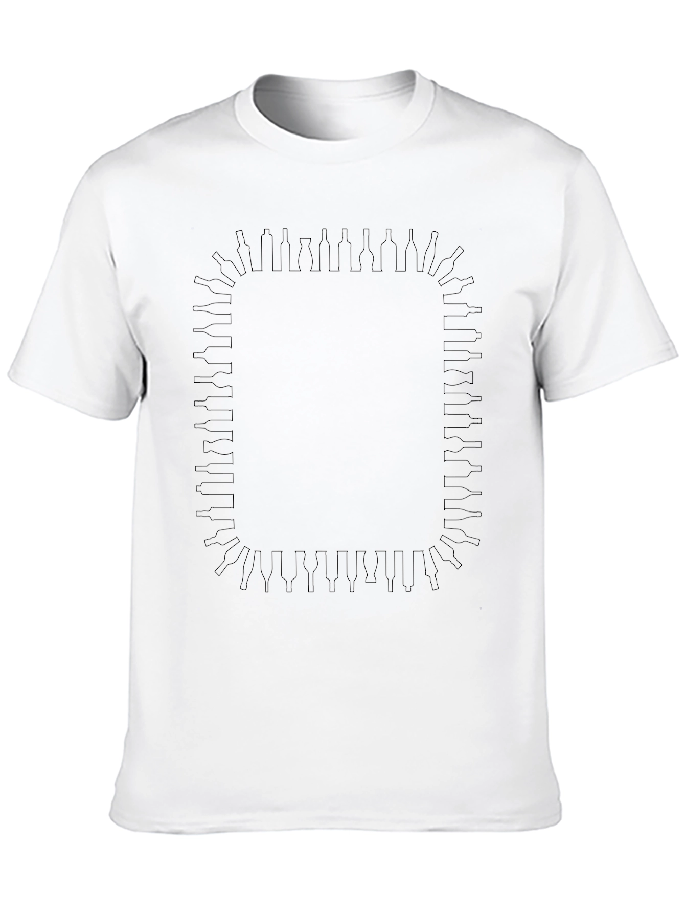 Bottle Border Black T-Shirt - Stylish Graphic Tee