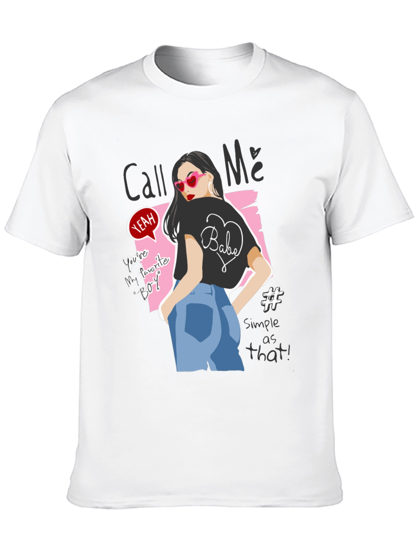 Stylish Graphic Tee - Call Me Design