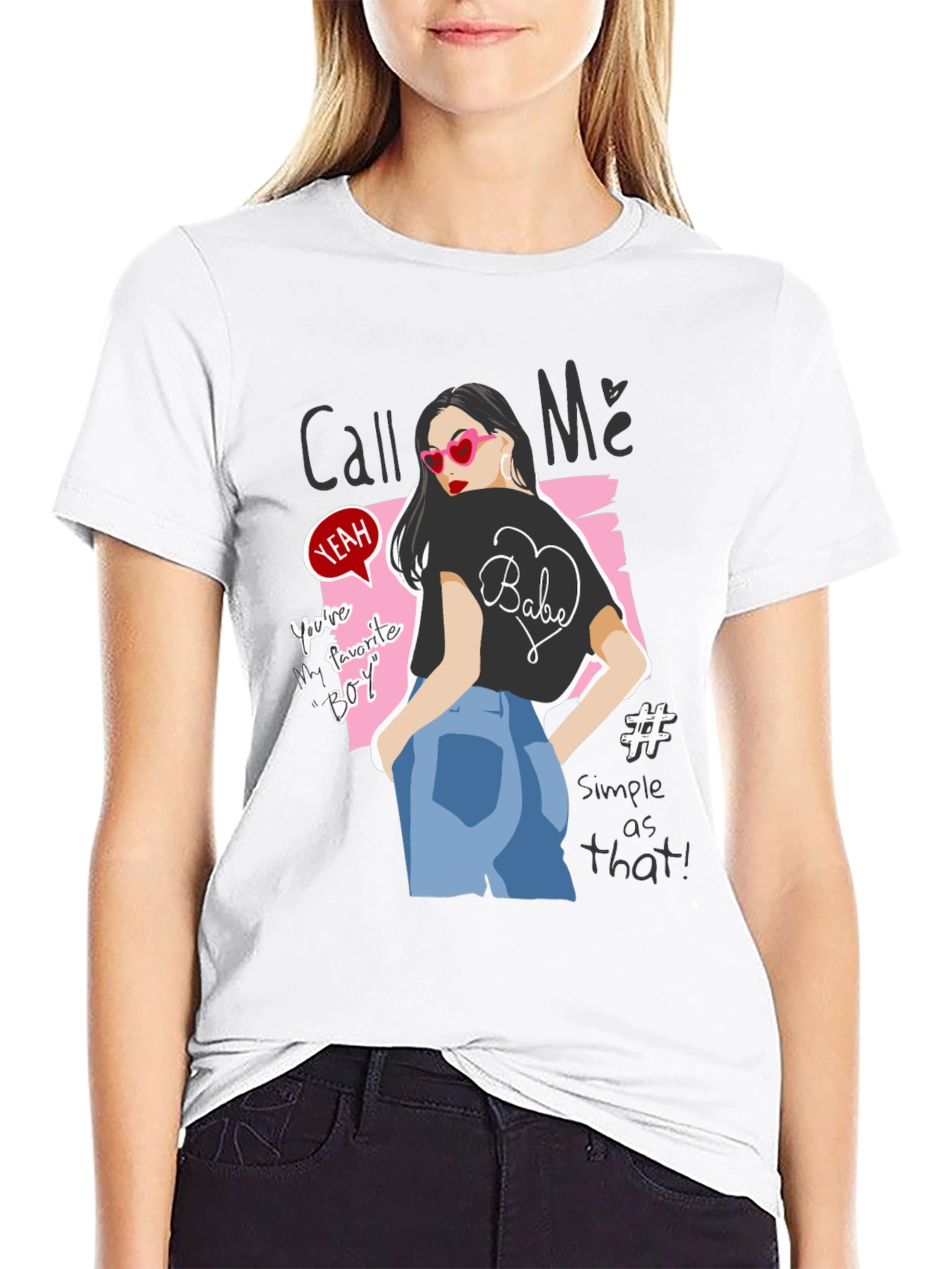 Stylish Graphic Tee - Call Me Design