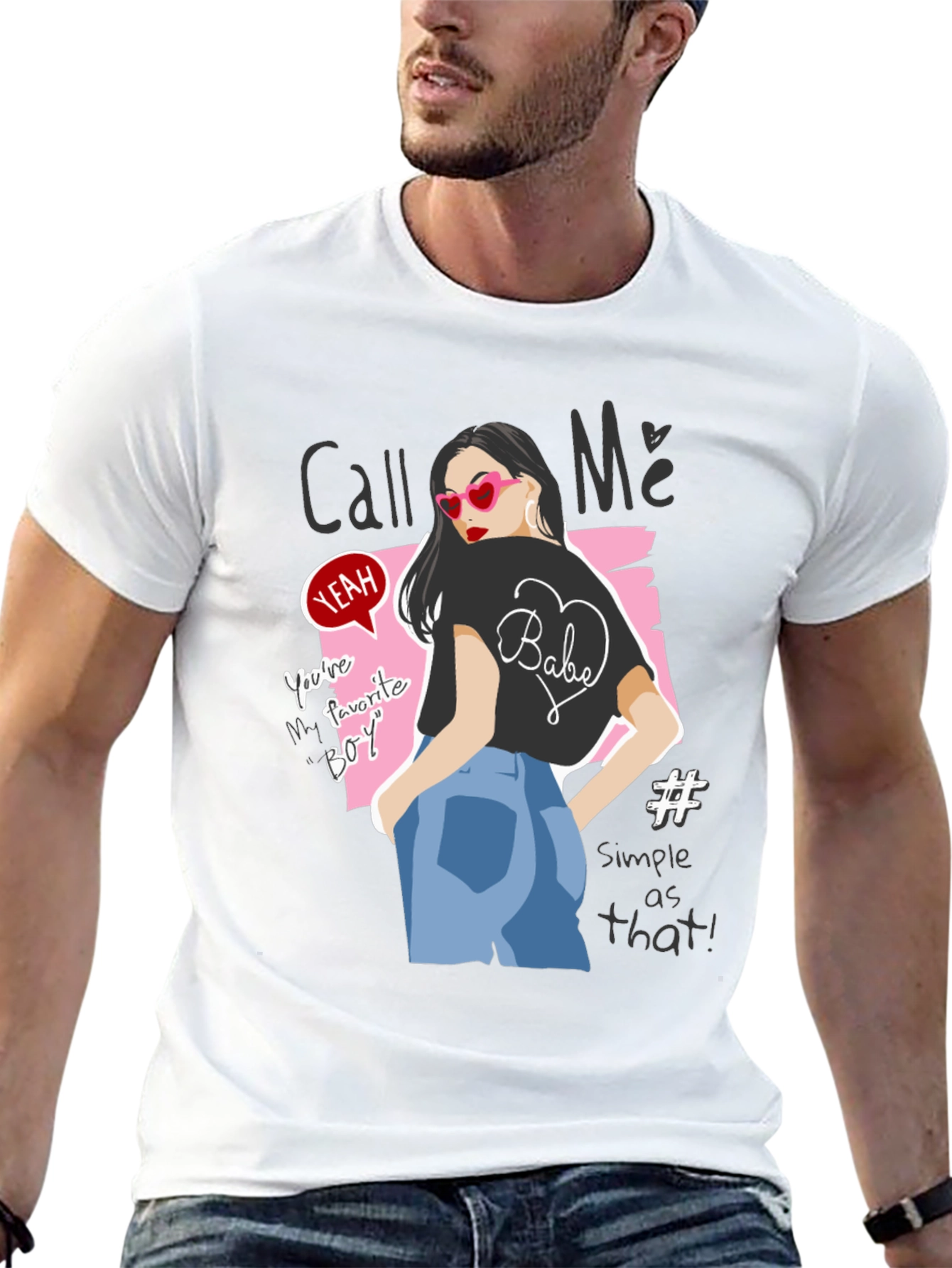 Stylish Graphic Tee - Call Me Design