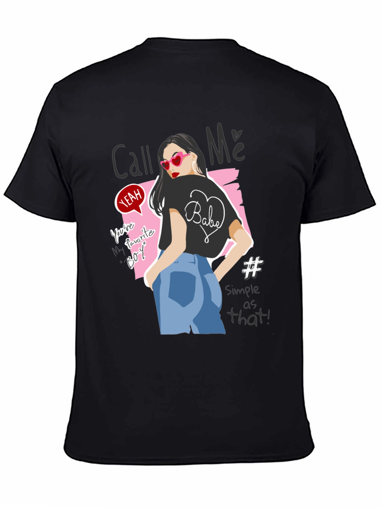 Stylish Graphic Tee - Call Me Design