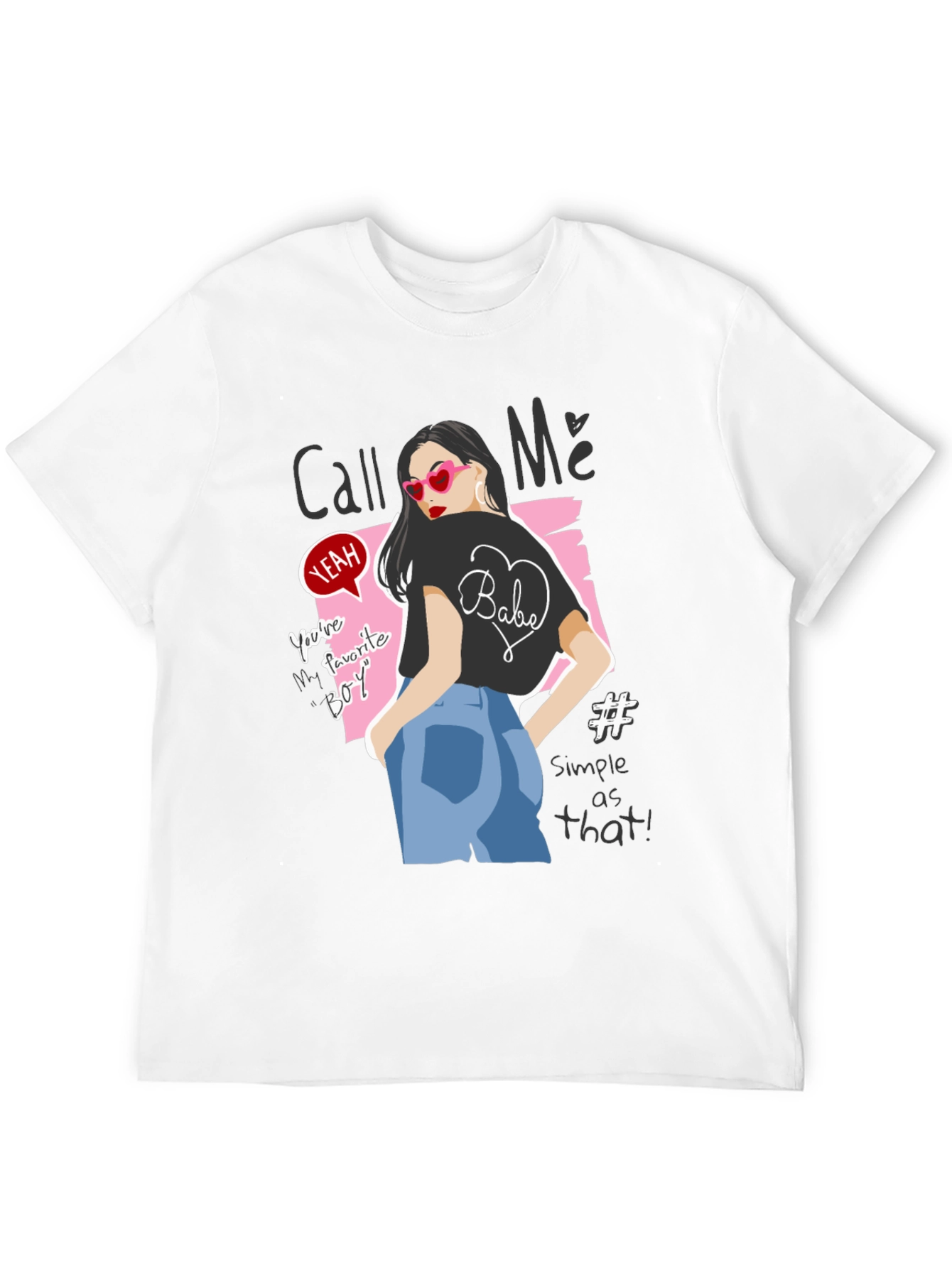 Stylish Graphic Tee - Call Me Design