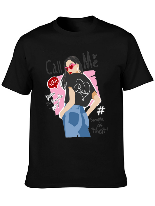 Stylish Graphic Tee - Call Me Design