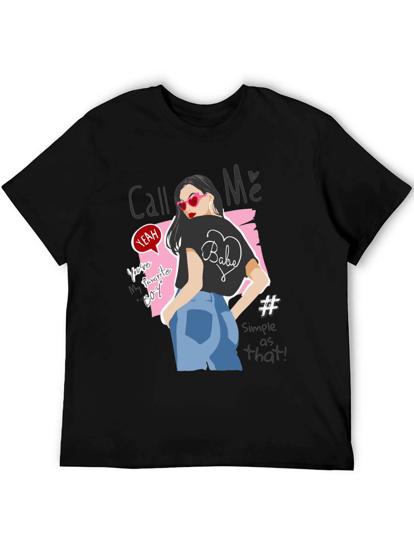 Stylish Graphic Tee - Call Me Design