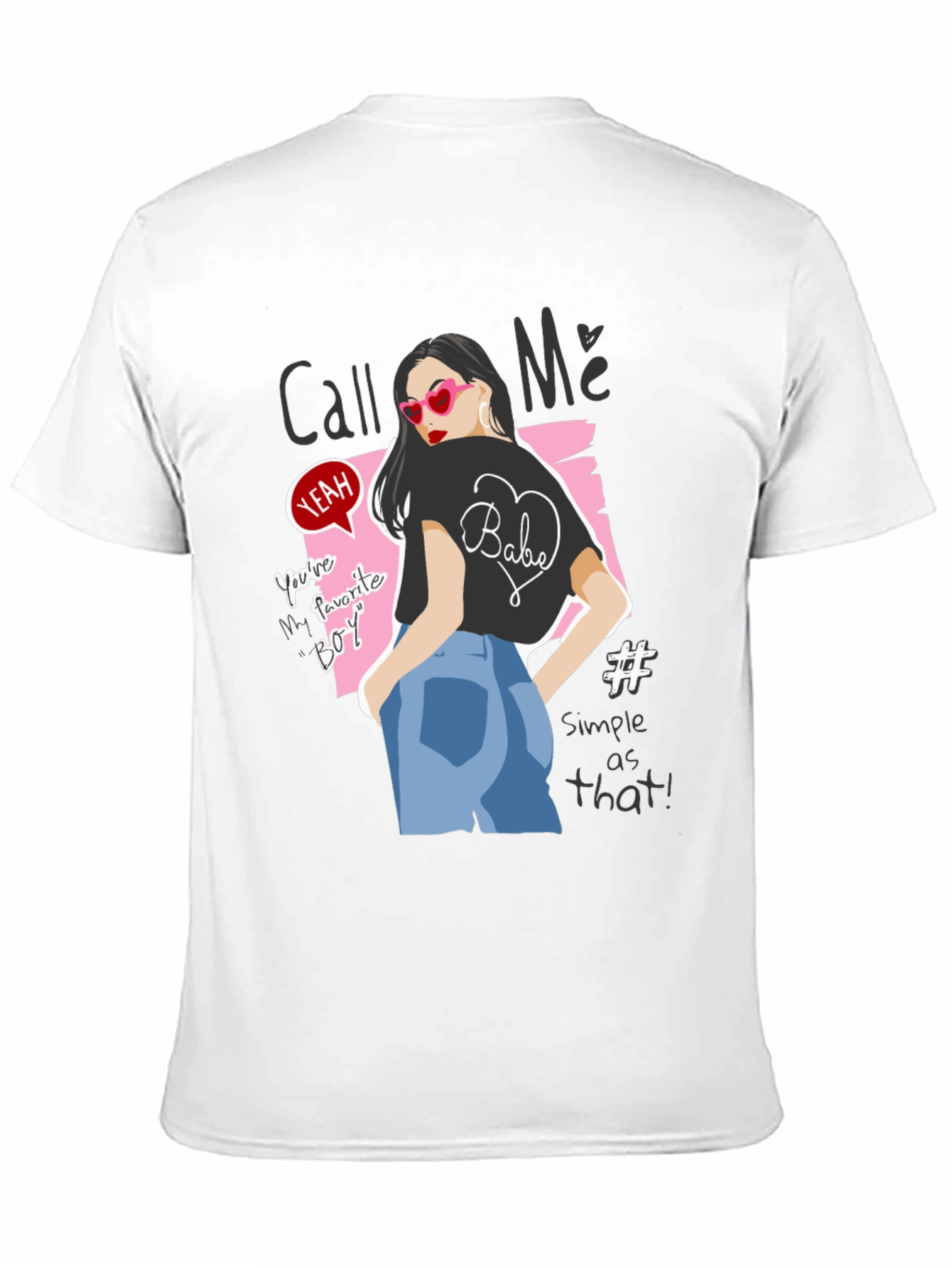 Stylish Graphic Tee - Call Me Design