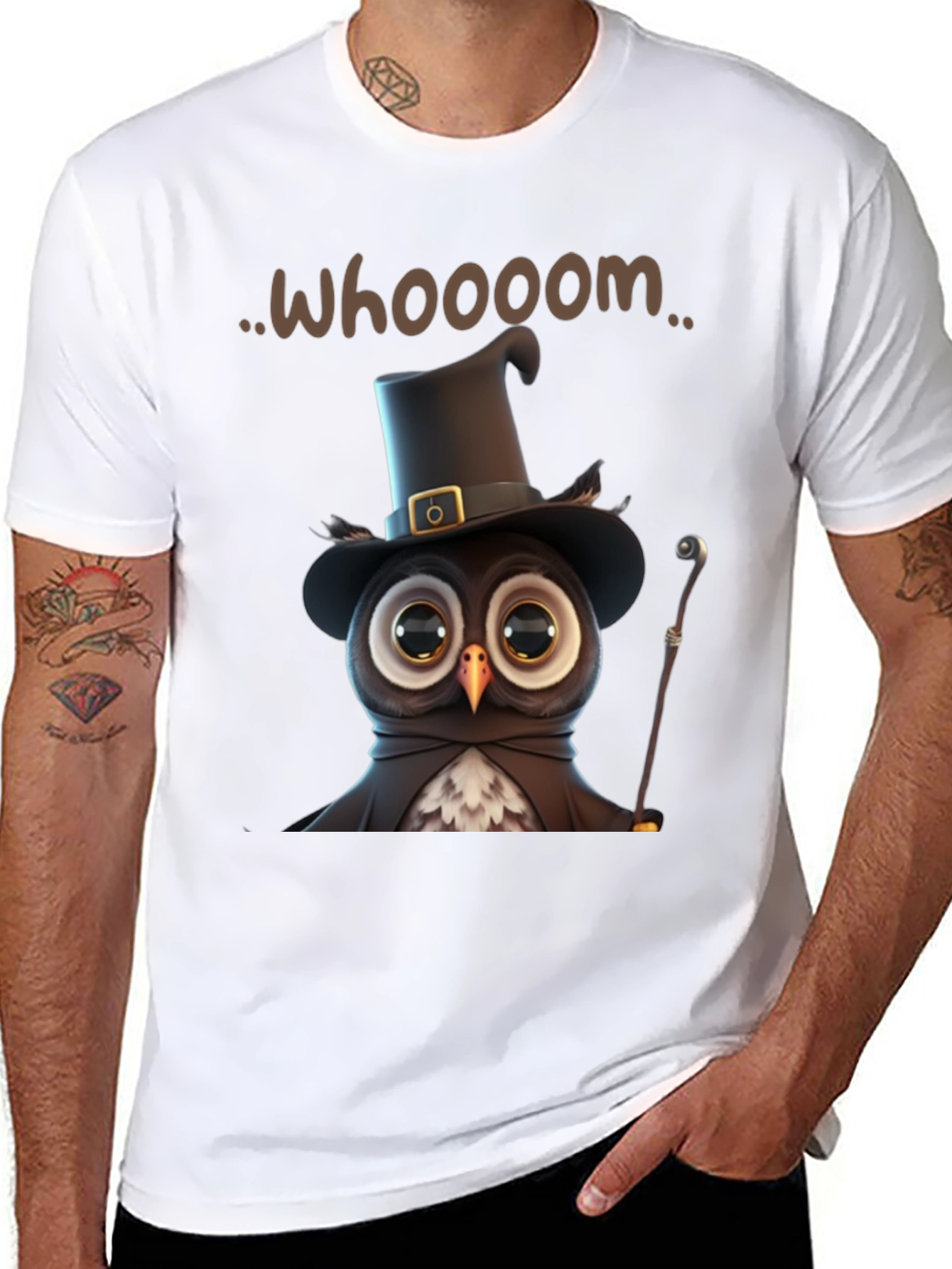 Whimsical Owl Graphic T-Shirt