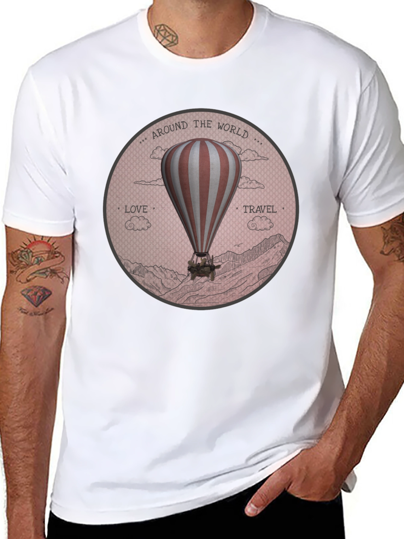 Around the World Hot Air Balloon Graphic Tee