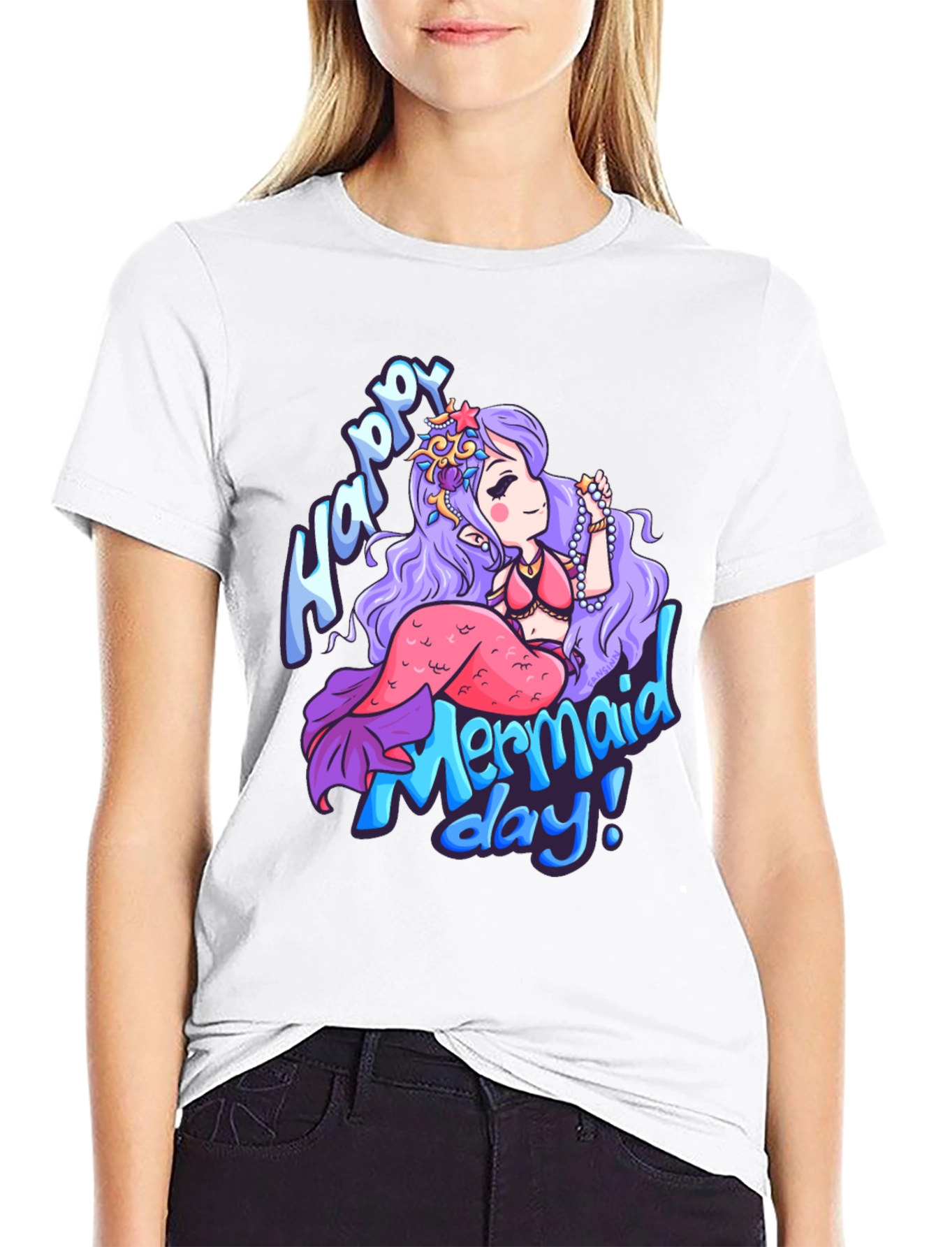 Happy Mermaid Day T-Shirt - Unique Graphic Tee