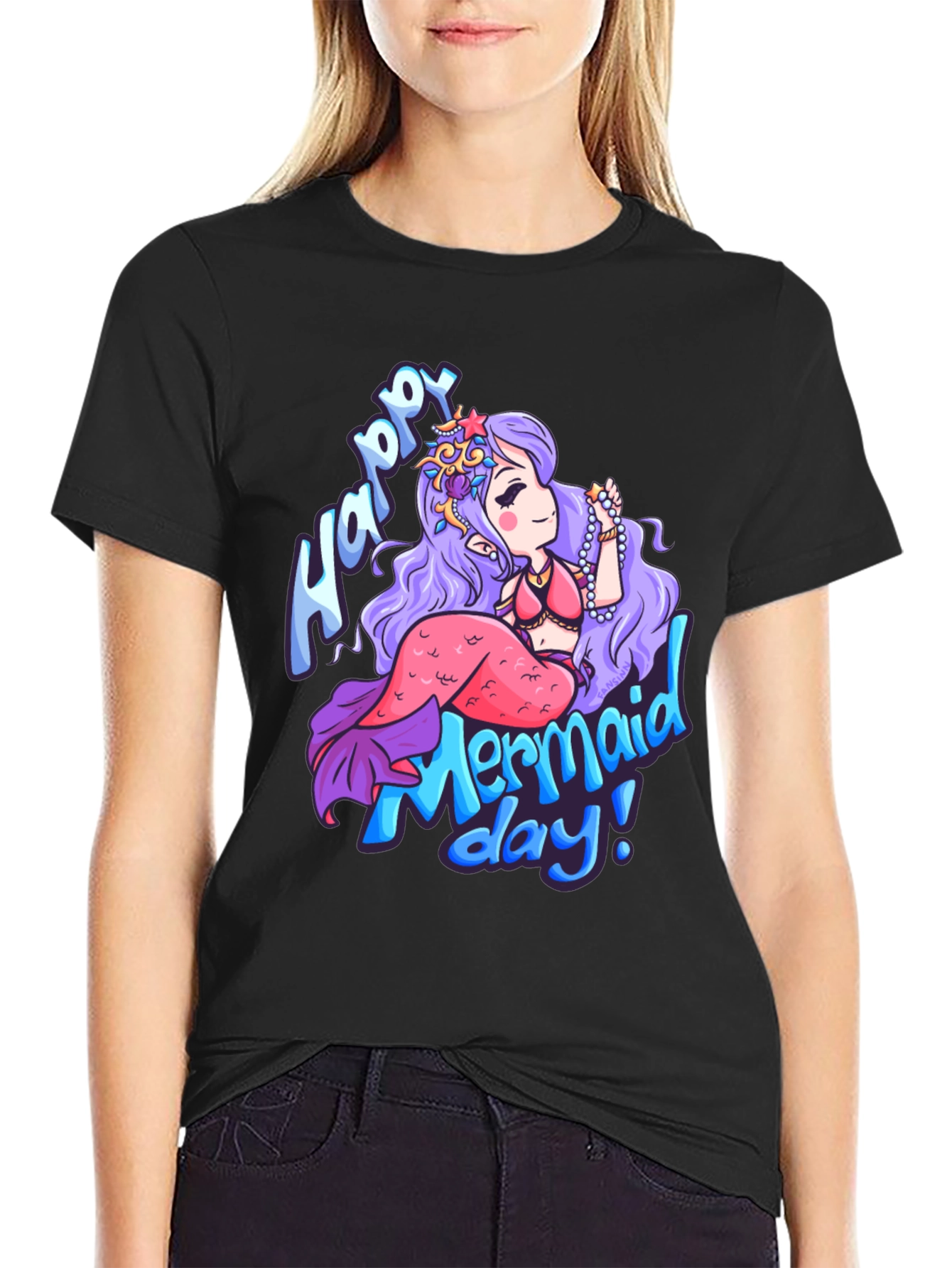 Happy Mermaid Day T-Shirt - Unique Graphic Tee