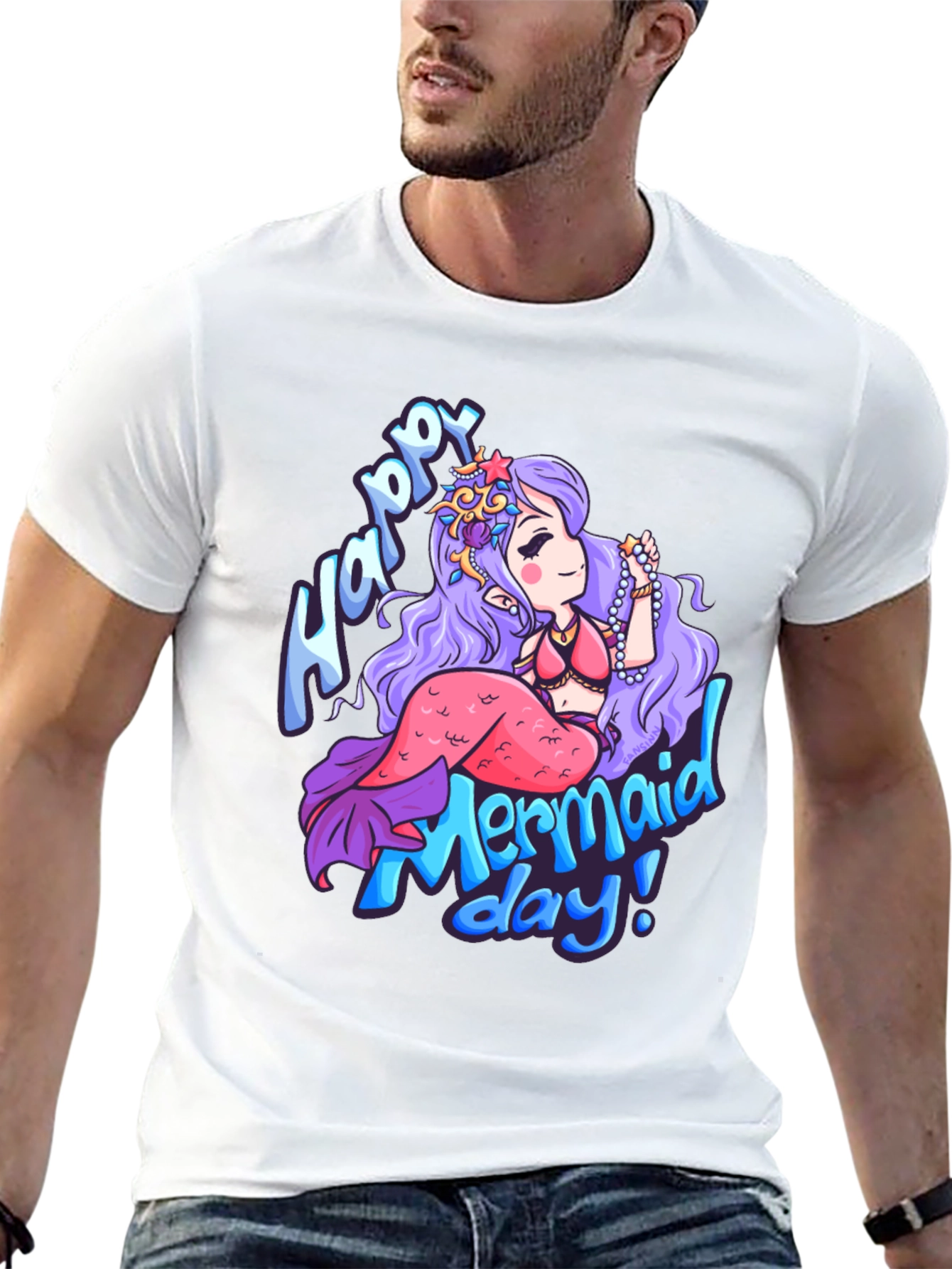 Happy Mermaid Day T-Shirt - Unique Graphic Tee