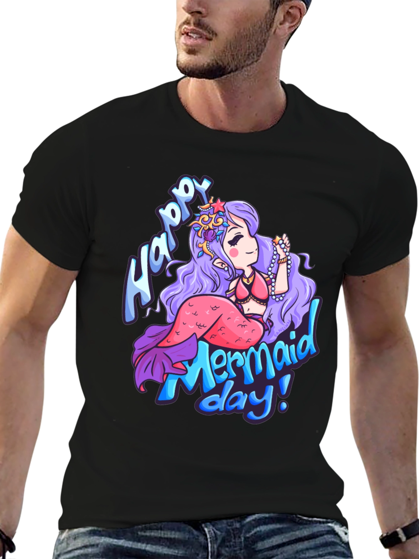 Happy Mermaid Day T-Shirt - Unique Graphic Tee