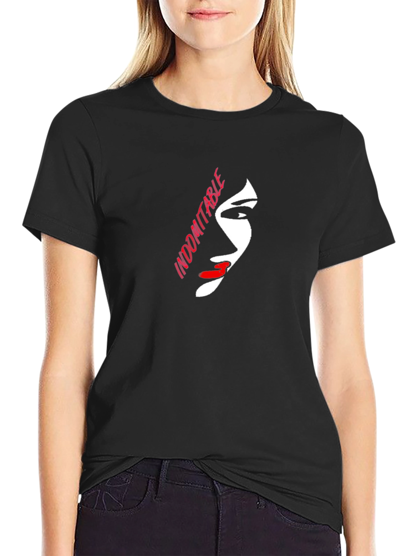 Indomitable Graphic Print Black T-Shirt