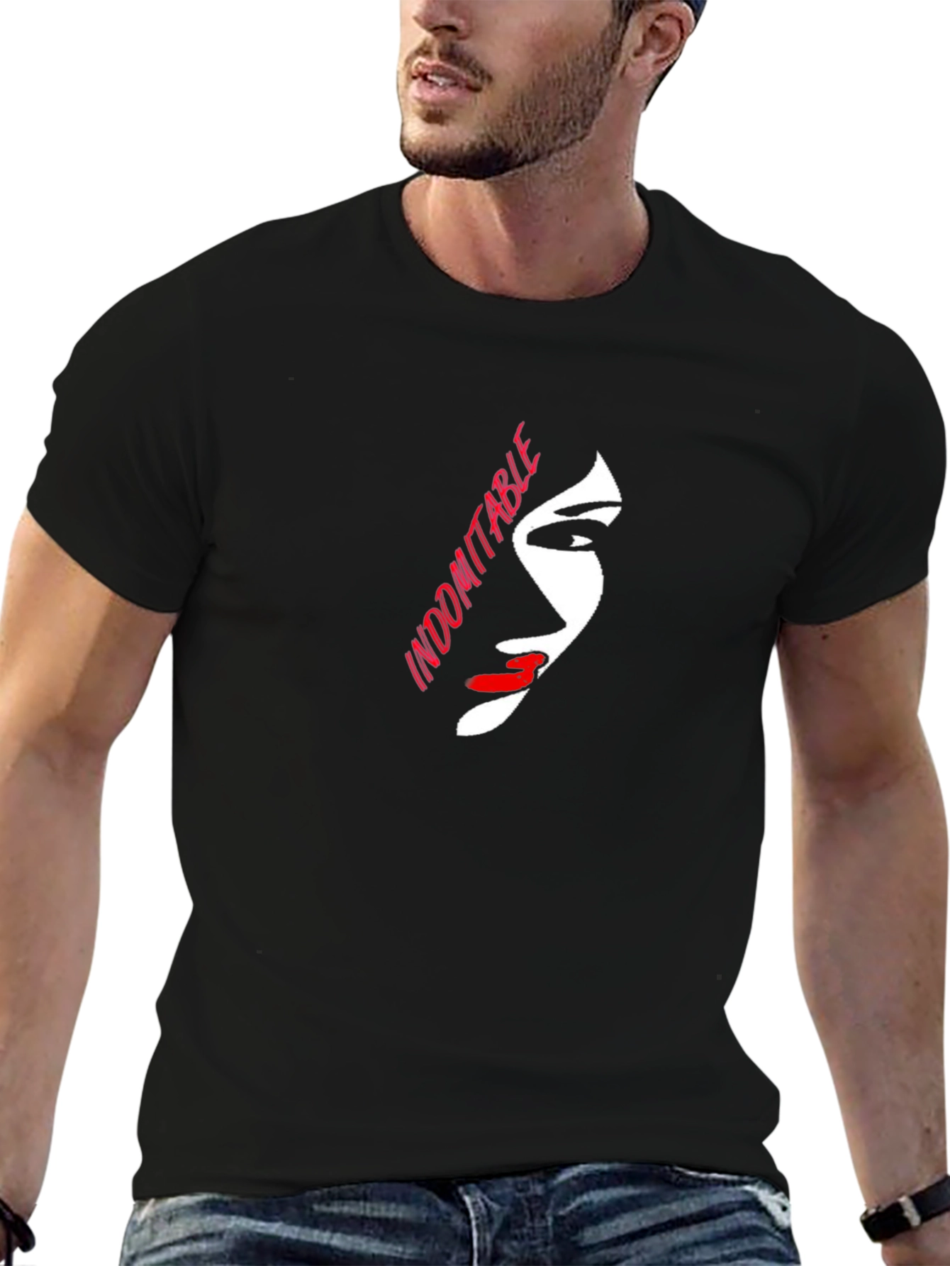 Indomitable Graphic Print Black T-Shirt