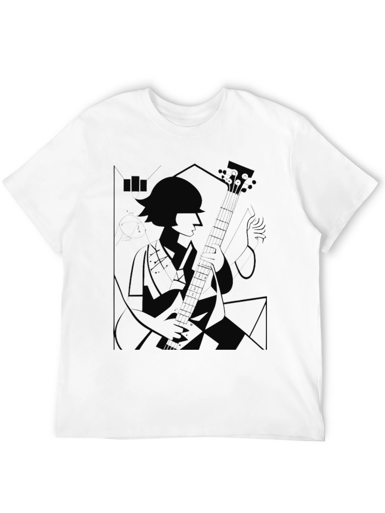 Silhouette Guitar Player Graphic Tee - Black