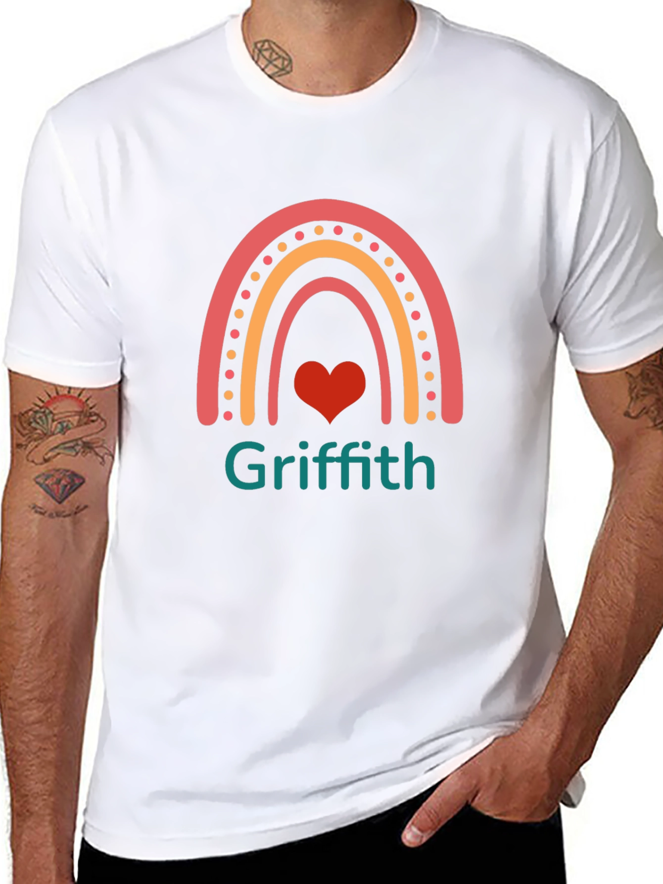 Rainbow Heart Personalized T-Shirt