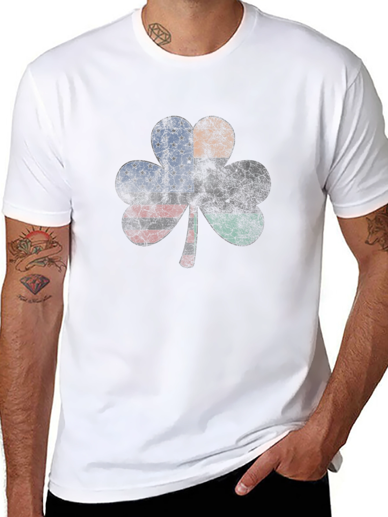 Shamrock Flag T-Shirt - Patriotic Irish Style