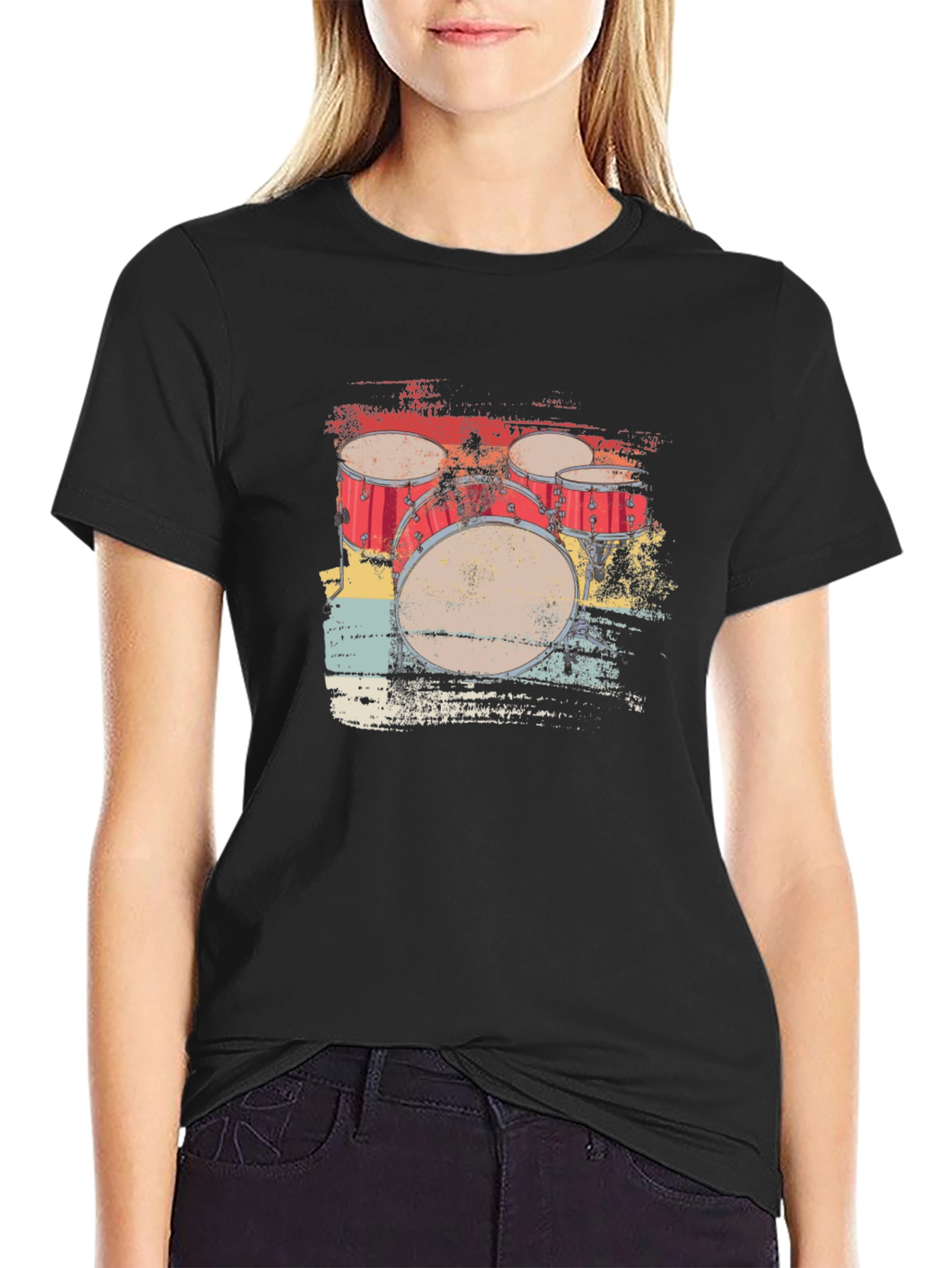 Retro Drum Set Graphic Tee