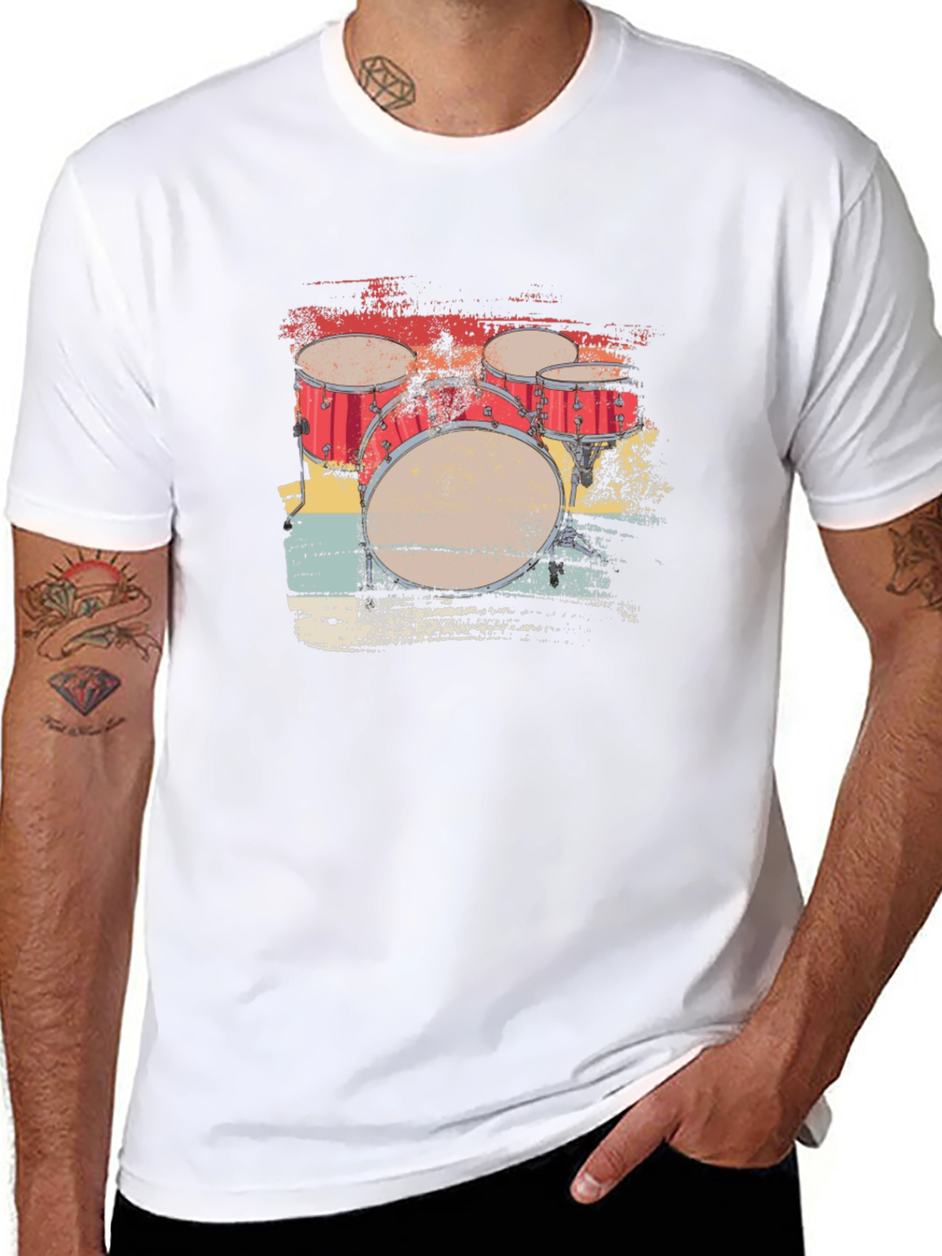 Retro Drum Set Graphic Tee