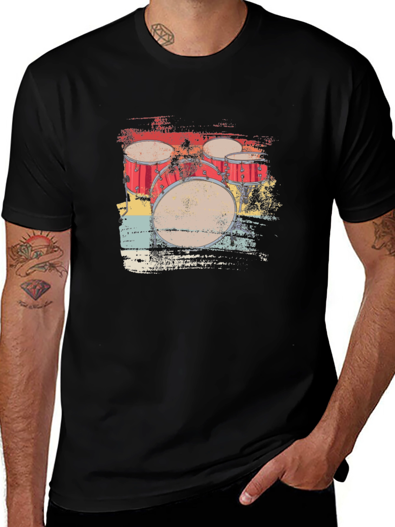Retro Drum Set Graphic Tee