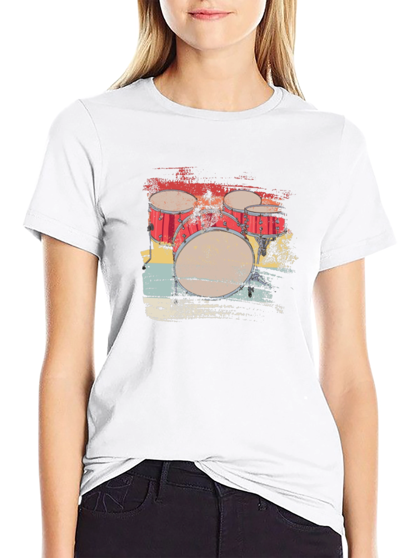 Retro Drum Set Graphic Tee