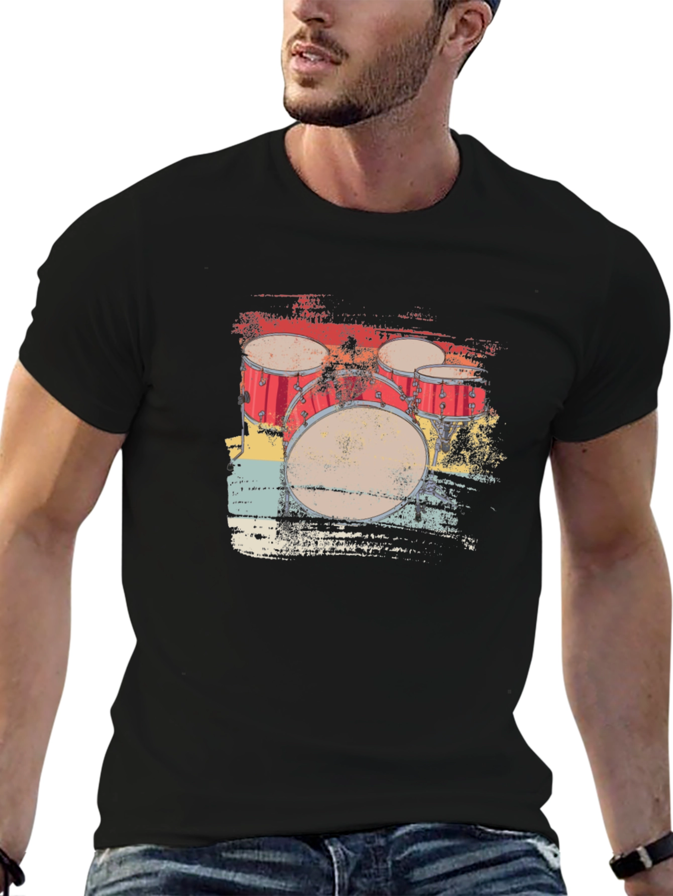 Retro Drum Set Graphic Tee