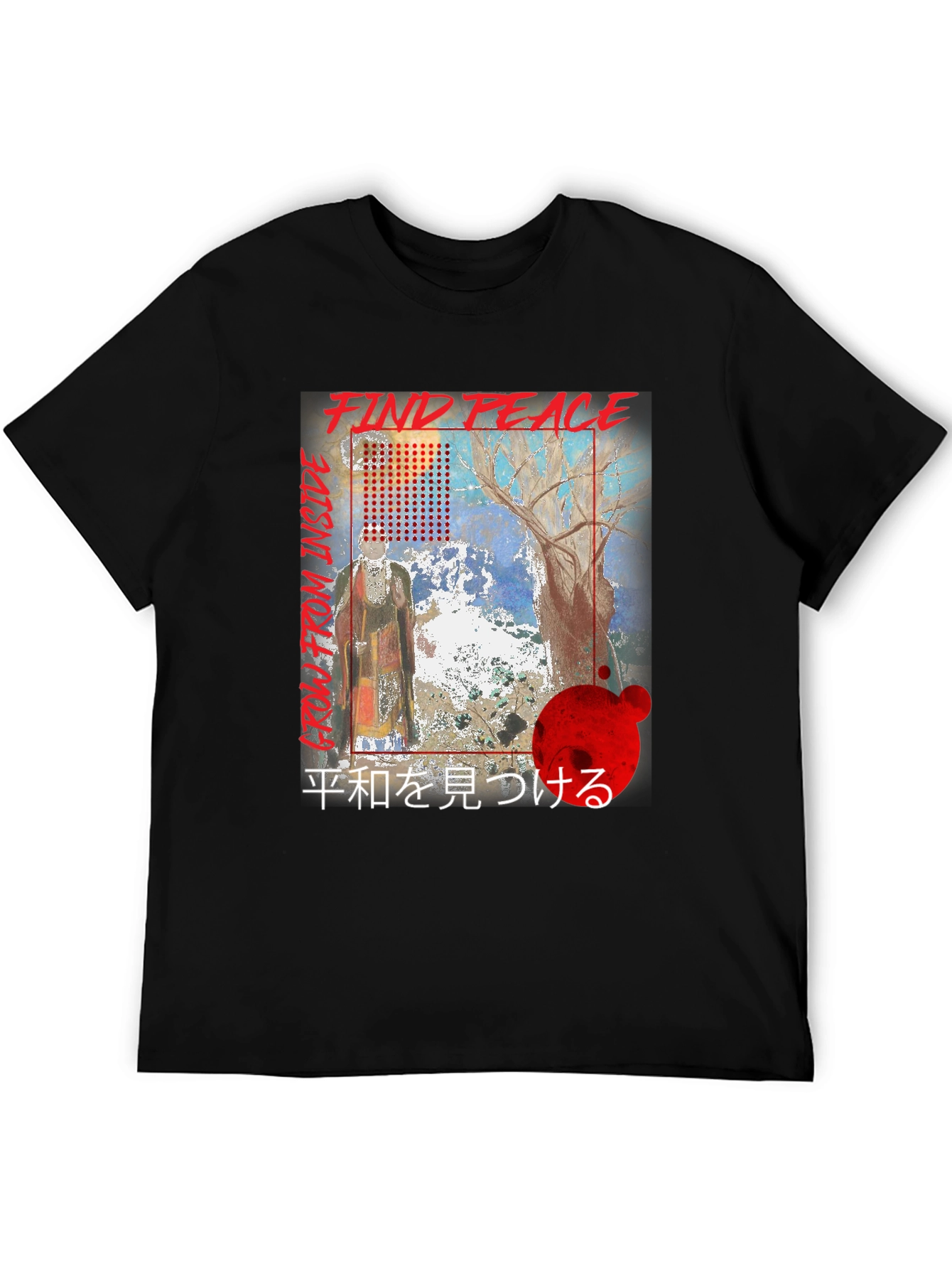Find Peace Graphic T-Shirt - Black