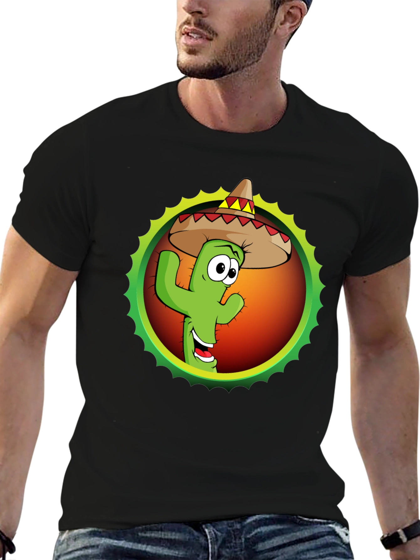 Cactus Sombrero Graphic T-Shirt