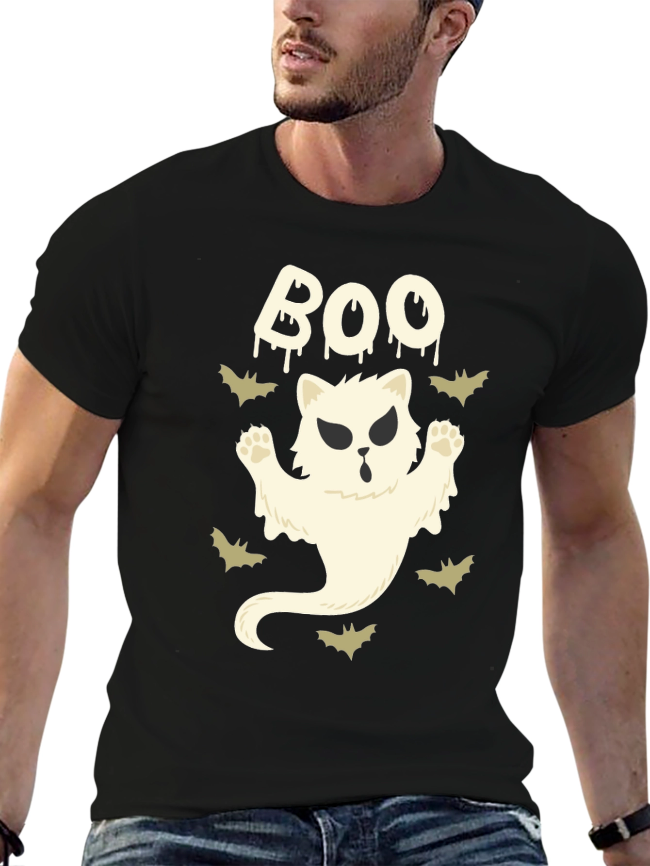 Boo Cat Ghost T-Shirt - Halloween Tee
