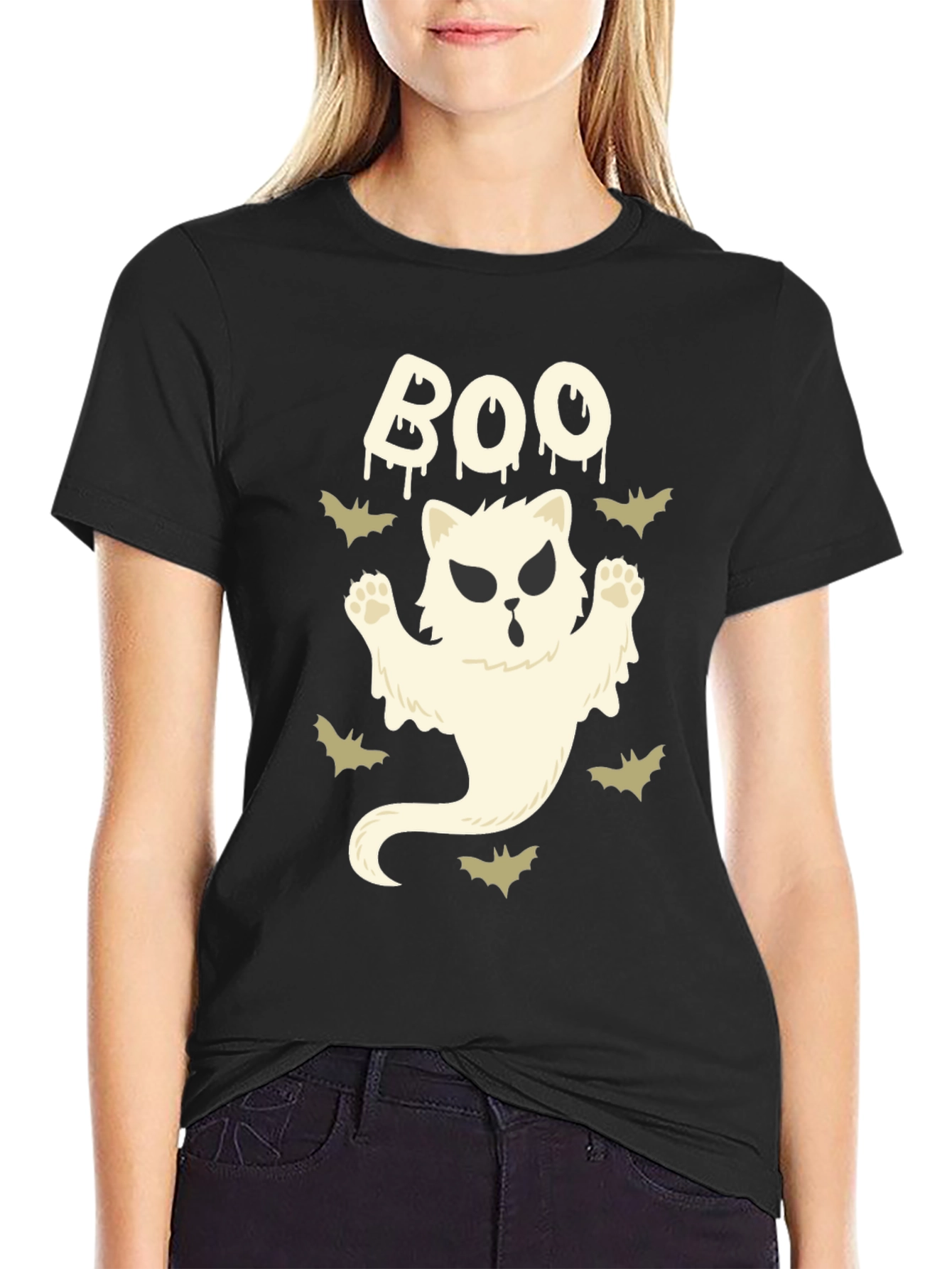 Boo Cat Ghost T-Shirt - Halloween Tee