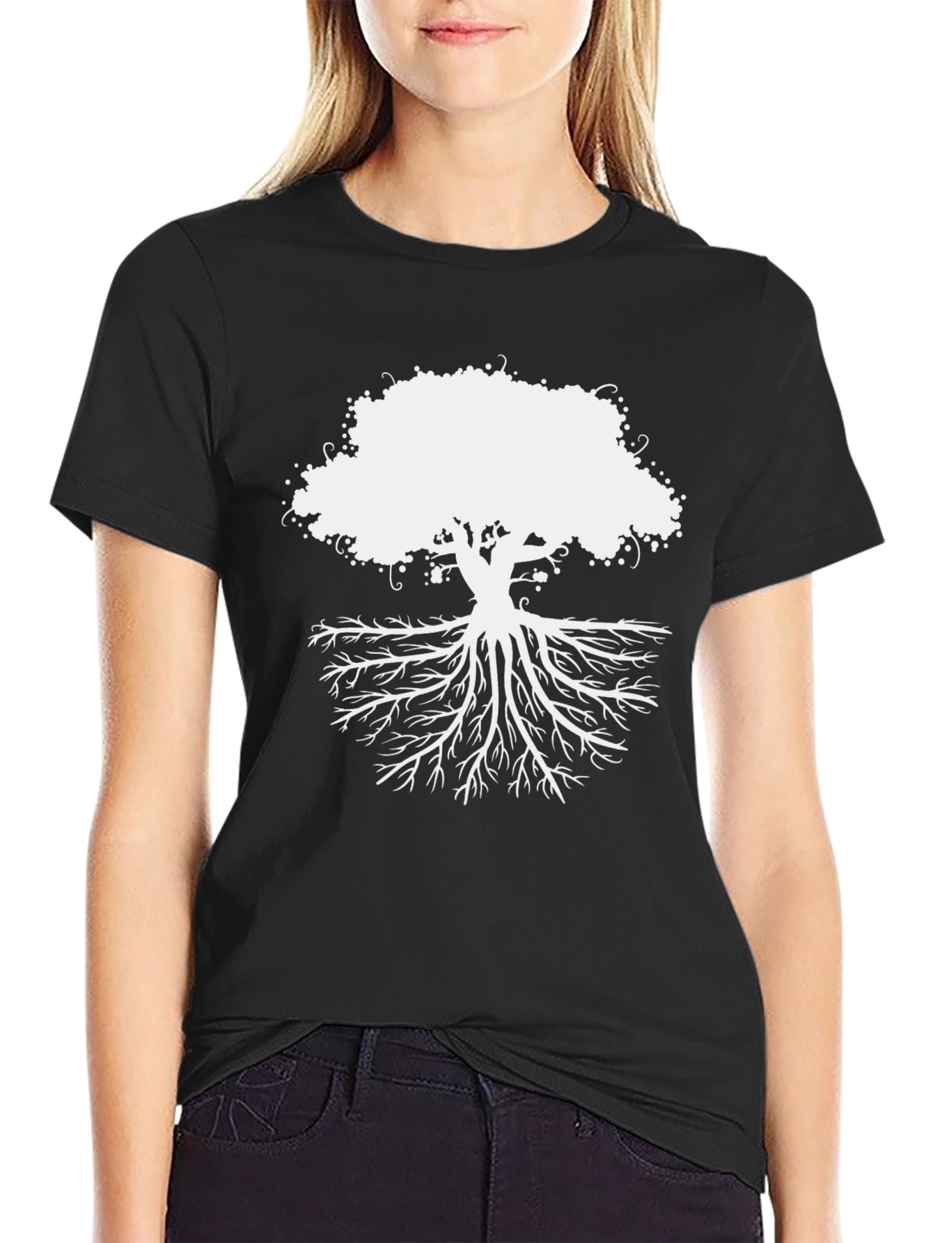 Tree of Life Graphic Tee - Black Cotton T-Shirt