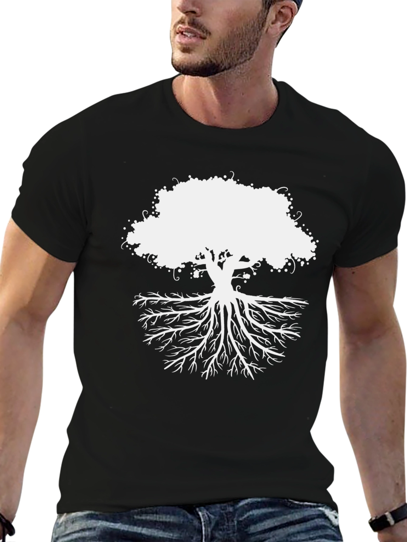 Tree of Life Graphic Tee - Black Cotton T-Shirt