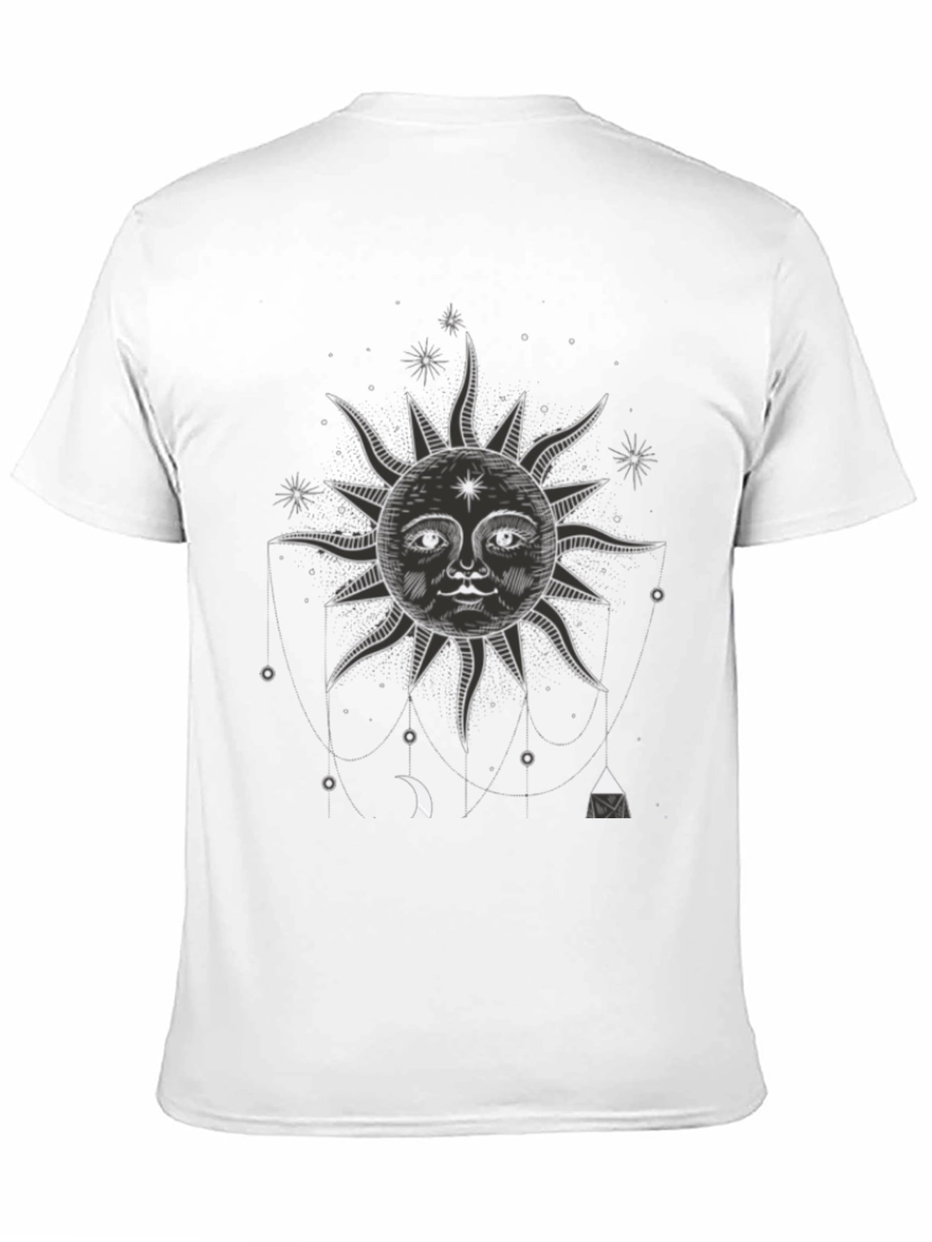 Celestial Sun Graphic Tee - Black Cotton T-Shirt