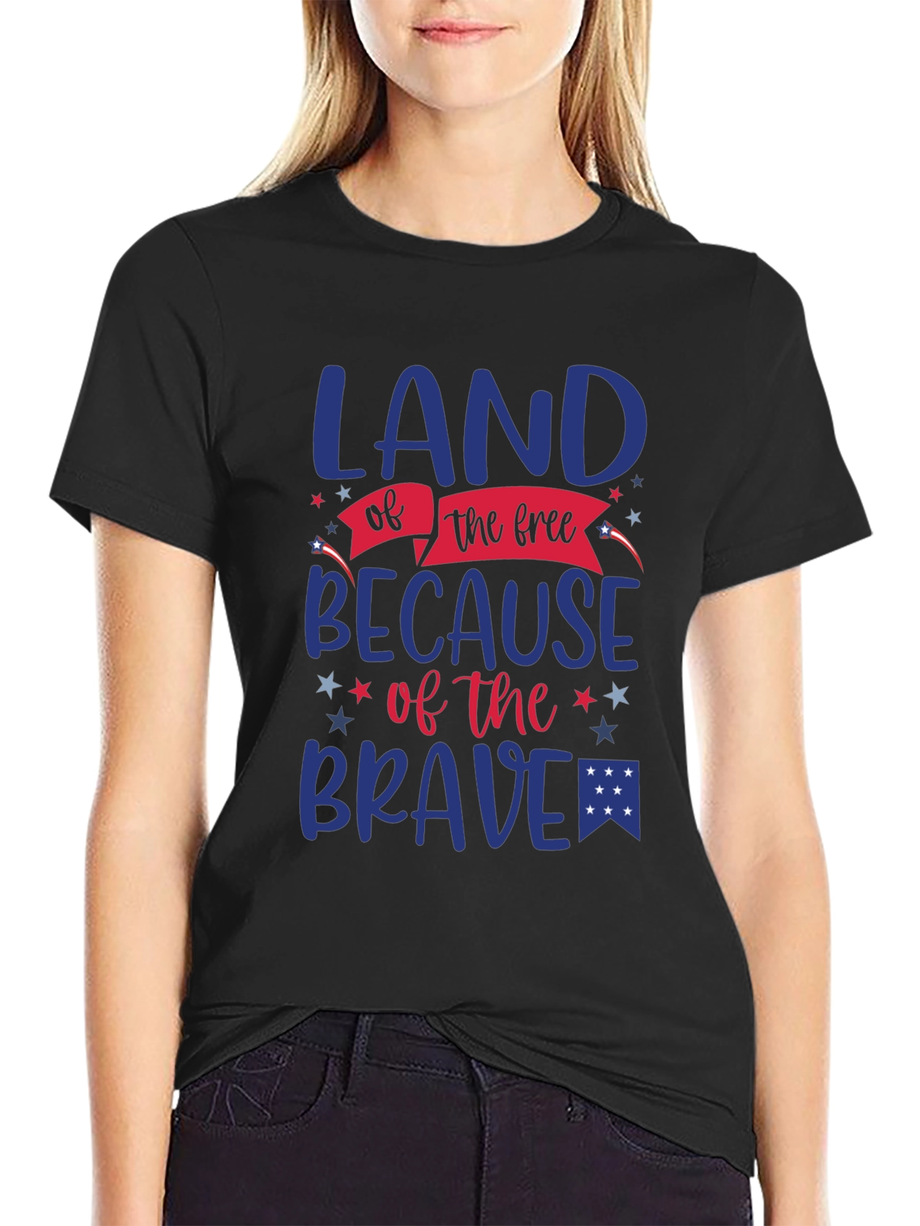 Land of the Free Patriotic Graphic T-Shirt