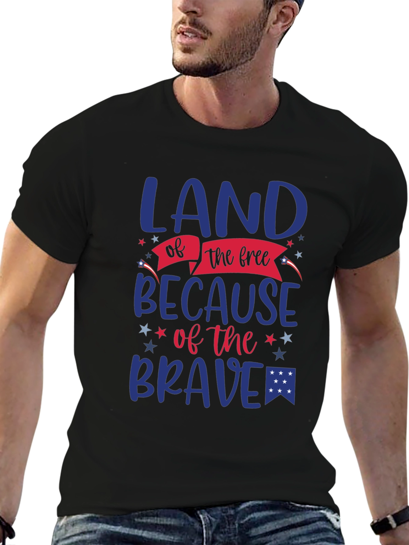 Land of the Free Patriotic Graphic T-Shirt